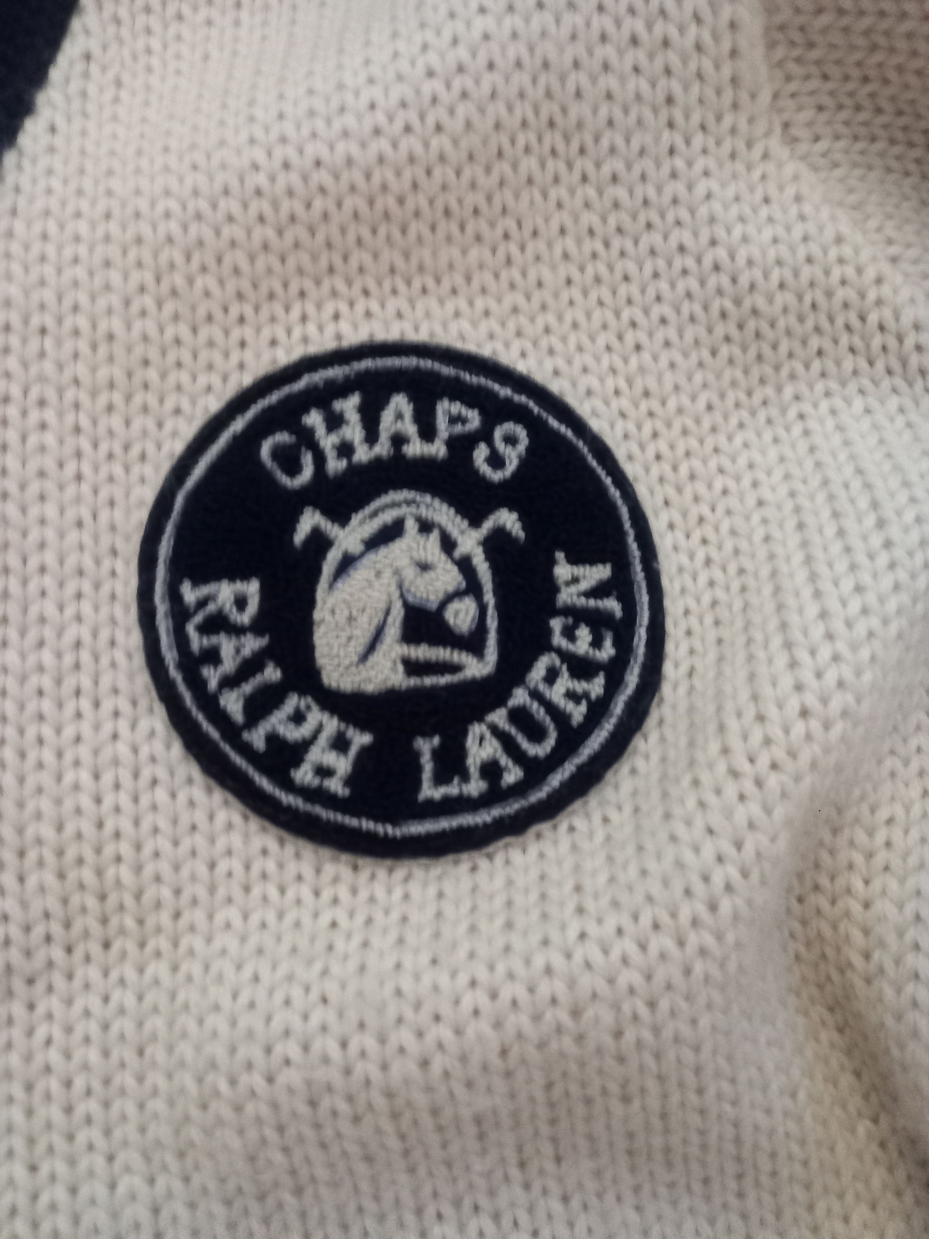 Polo Ralph Lauren 90s Vintage Chaps Ralph Lauren Wool Cardigan Leather Patches Size US M / EU 48-50 / 2 - 2 Thumbnail
