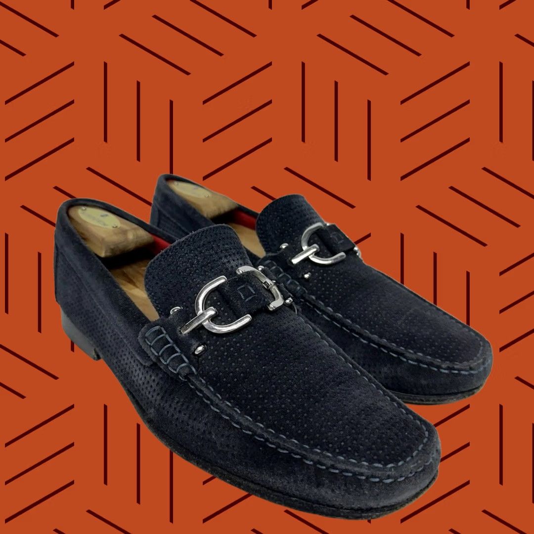 Donald Pliner Donald J Pliner Dacio Perf Sport Suede Loafers Navy Blue US 9.5 NWD Size US 10 / EU 43 - 1 Thumbnail