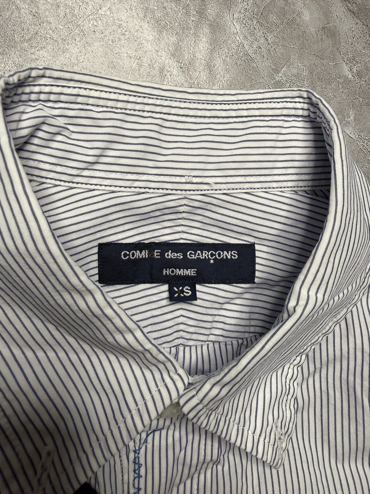 Comme des Garcons Homme Comme des Garcons Homme Pinstripe Patchwork Shirt Size US XS / EU 42 / 0 - 5 Thumbnail