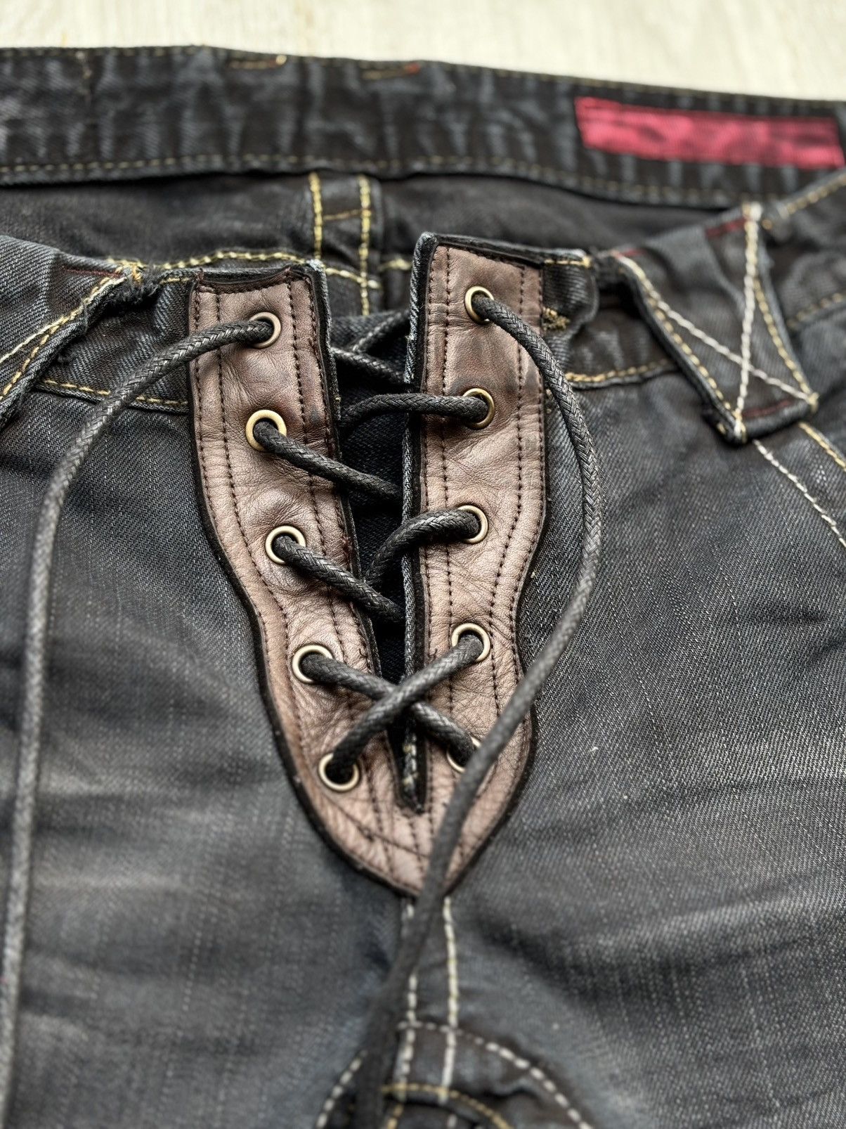 Japanese Brand VERTGARMENTS lace up flare jeans Size US 28 / EU 44 - 3 Thumbnail