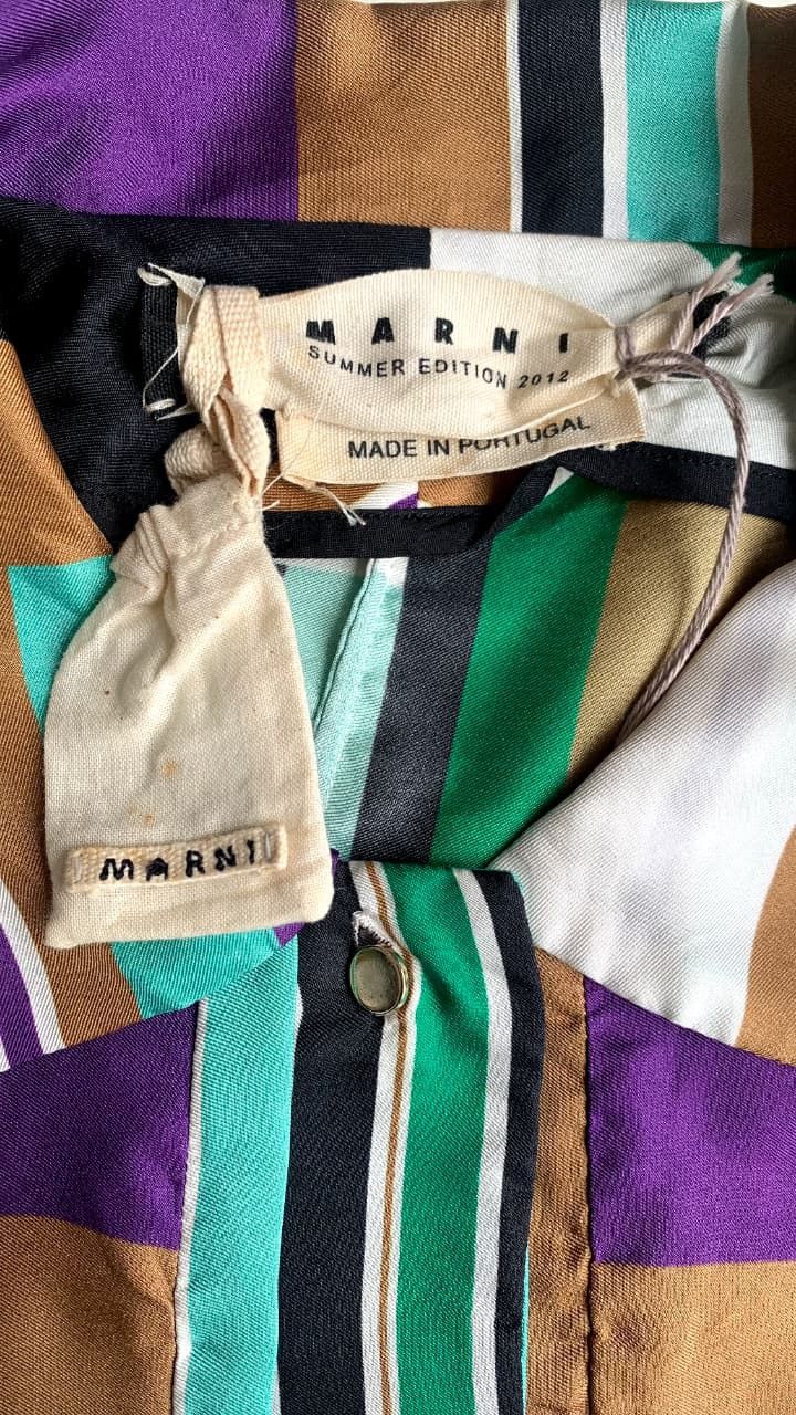 Marni Marni Silk Blouse 2012 Summer Edition Abstract Geometric m Size XS / US 0-2 / IT 36-38 - 2 Thumbnail