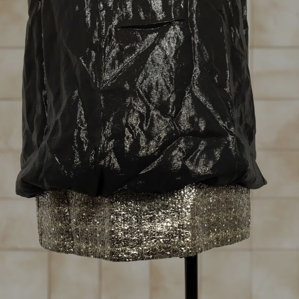 Badgley Mischka VINTAGE Badgley Mischka Wet Look Shiny Bubble Dress Black Silver VTG y2k Club Party Dress 10 Mens Women Girls Boys Size L / US 10 / IT 46 - 1 Thumbnail