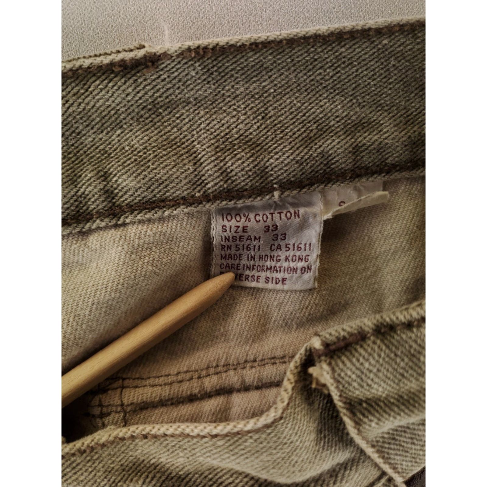 Vintage VINTAGE Sergio Valente Cargo Jeans Drab Green Mens 32 Inseam 34 Straight 32 x 33 Actual Brown Jeans Mens Size US 32 / EU 48 - 8 Thumbnail