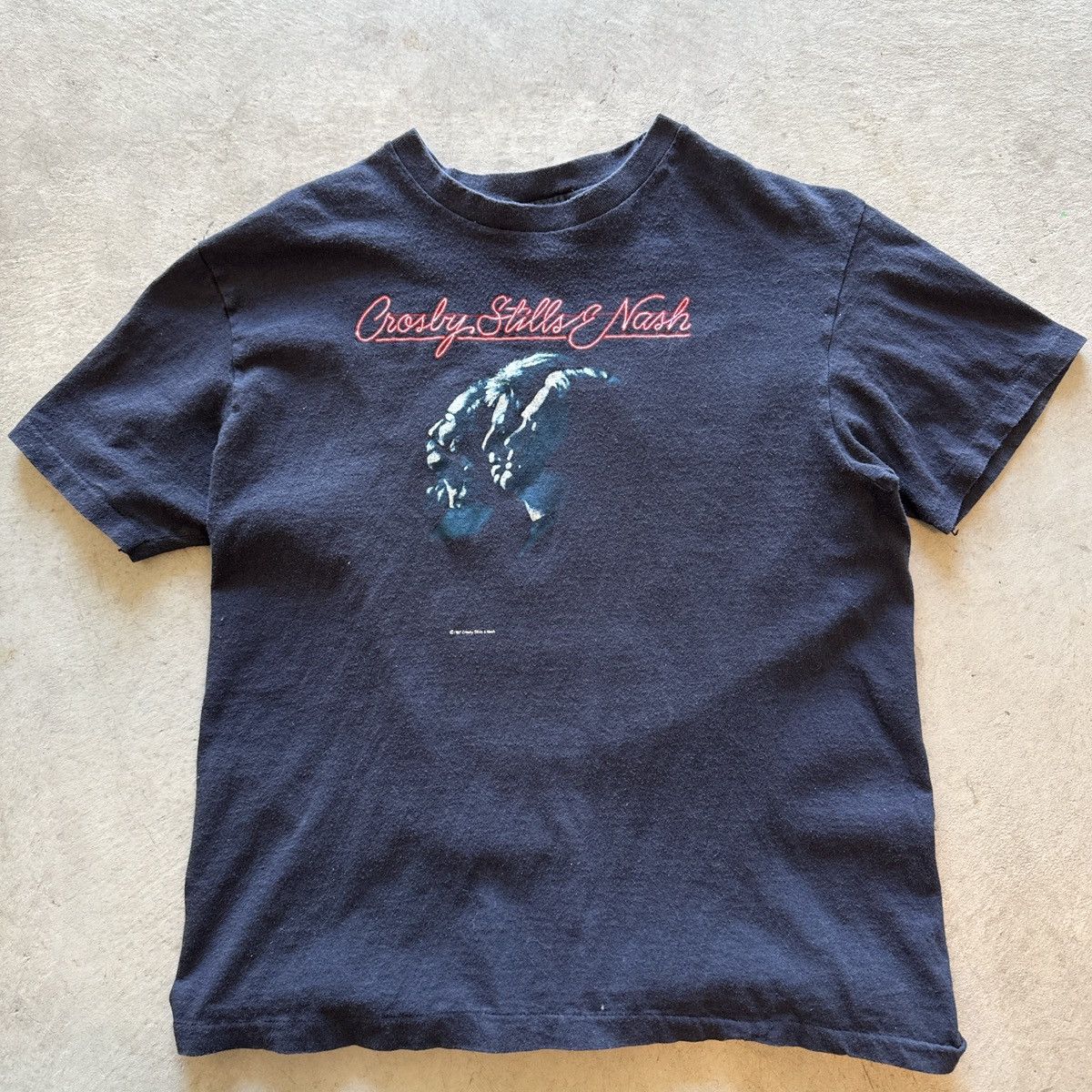 Hanes Vintage 1987 Crosby Stills Nash Black Single Stitch Shirt Size US S / EU 44-46 / 1 - 1 Thumbnail