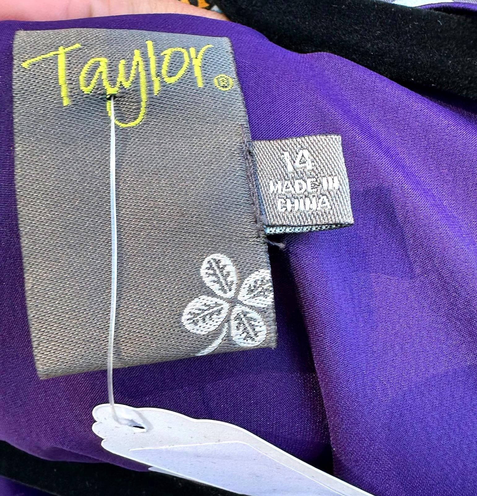 Ann Taylor Taylor Women's Elegant Purple Dress - Size 14 Size XL / US 12-14 / IT 48-50 - 3 Thumbnail