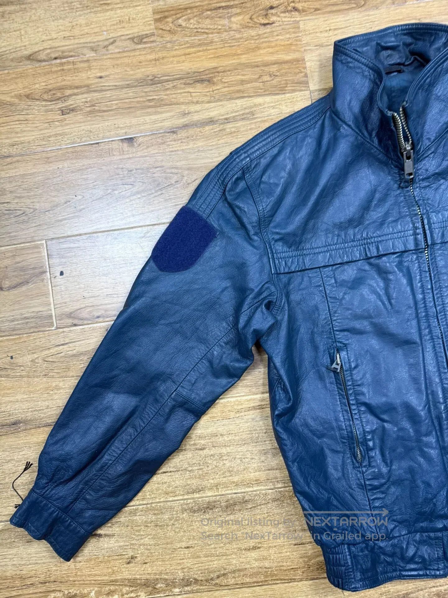 Other Blue Leather Motorcycle Jacket for Autumn. Size US M / EU 48-50 / 2 - 4 Thumbnail