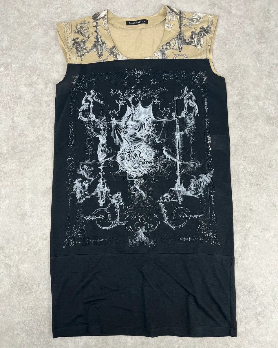 Balenciaga SS2009 Balenciaga Black Baroque Avant-Garde Dress Size S / US 4 / IT 40 - 1 Thumbnail