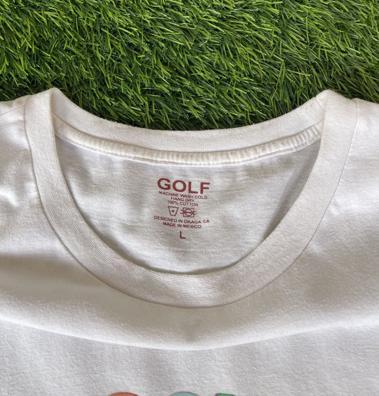 Trashed🔥Golf Wang🔥Multi Color 3D Logo Tee Cream