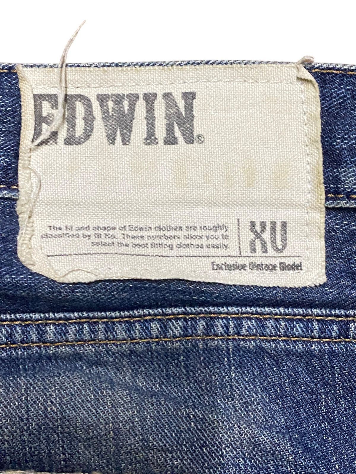 Japanese Brand Vintage Edwin 403 XV Mud Wash Distressed Loose Jeans Size US 34 / EU 50 - 14 Thumbnail