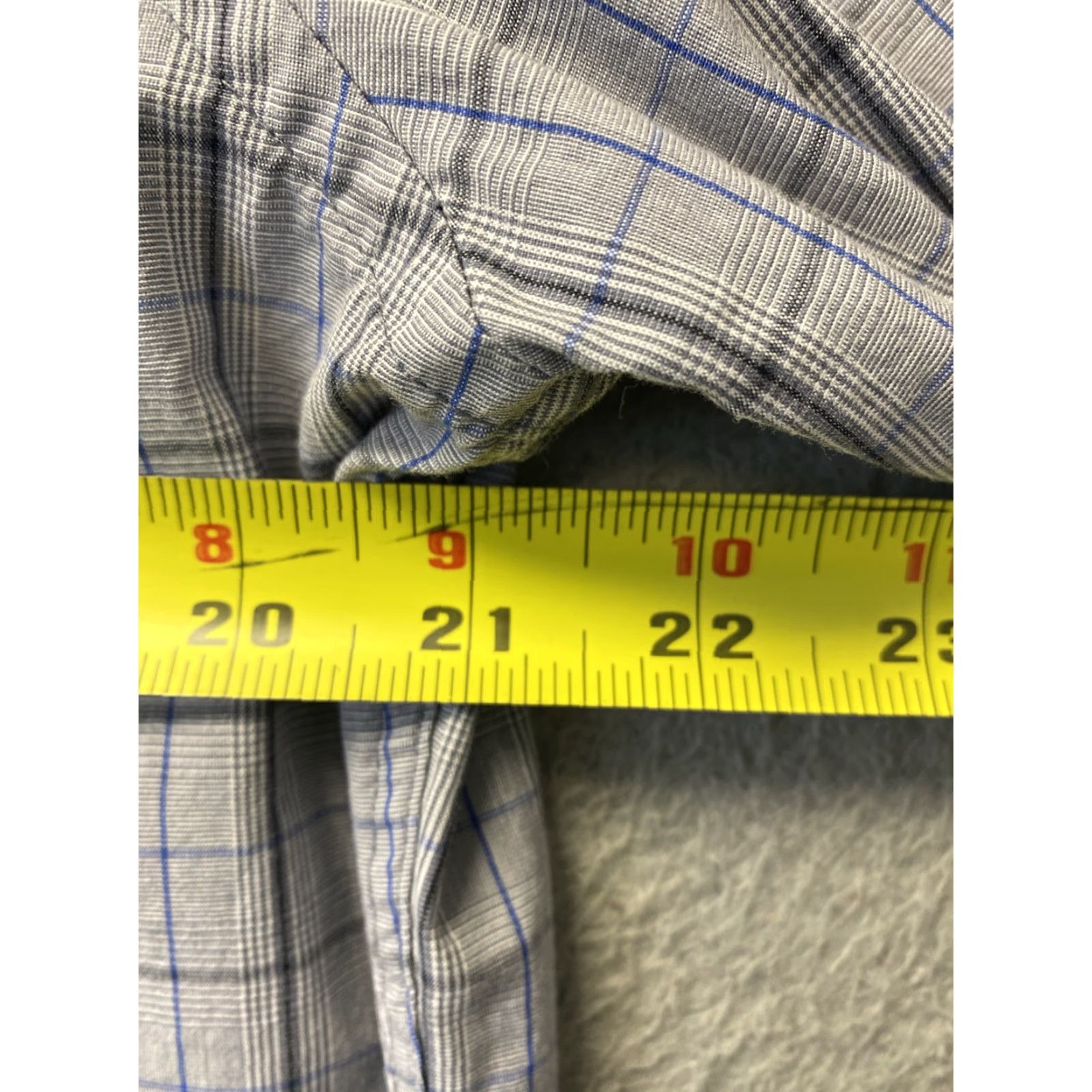 Vintage JACHS Dress Shirt Mens Large Gray Plaid Geometric Button Up Slim /80-88 Size 42R - 6 Thumbnail