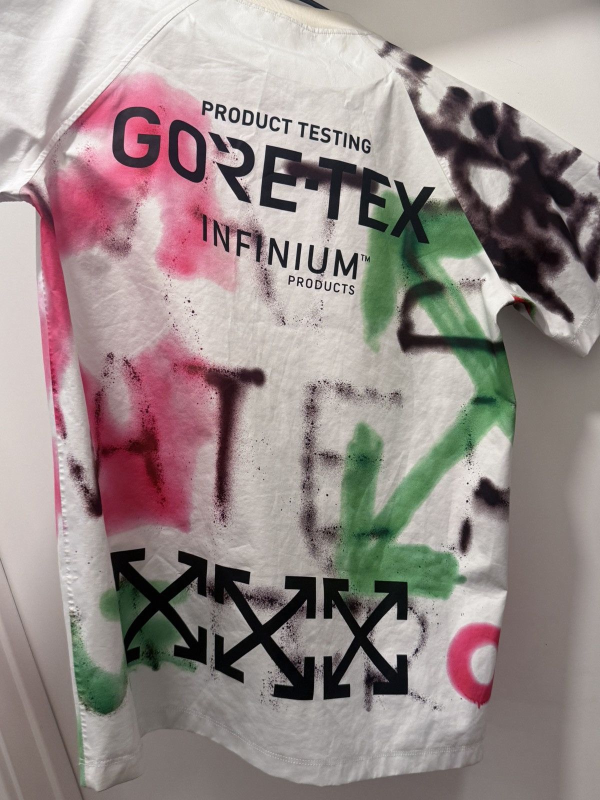 Off-White Rare OFF-WHITE Goretex Graffiti Print Shirt Gore Virgil Ablo Size US L / EU 52-54 / 3 - 6 Thumbnail