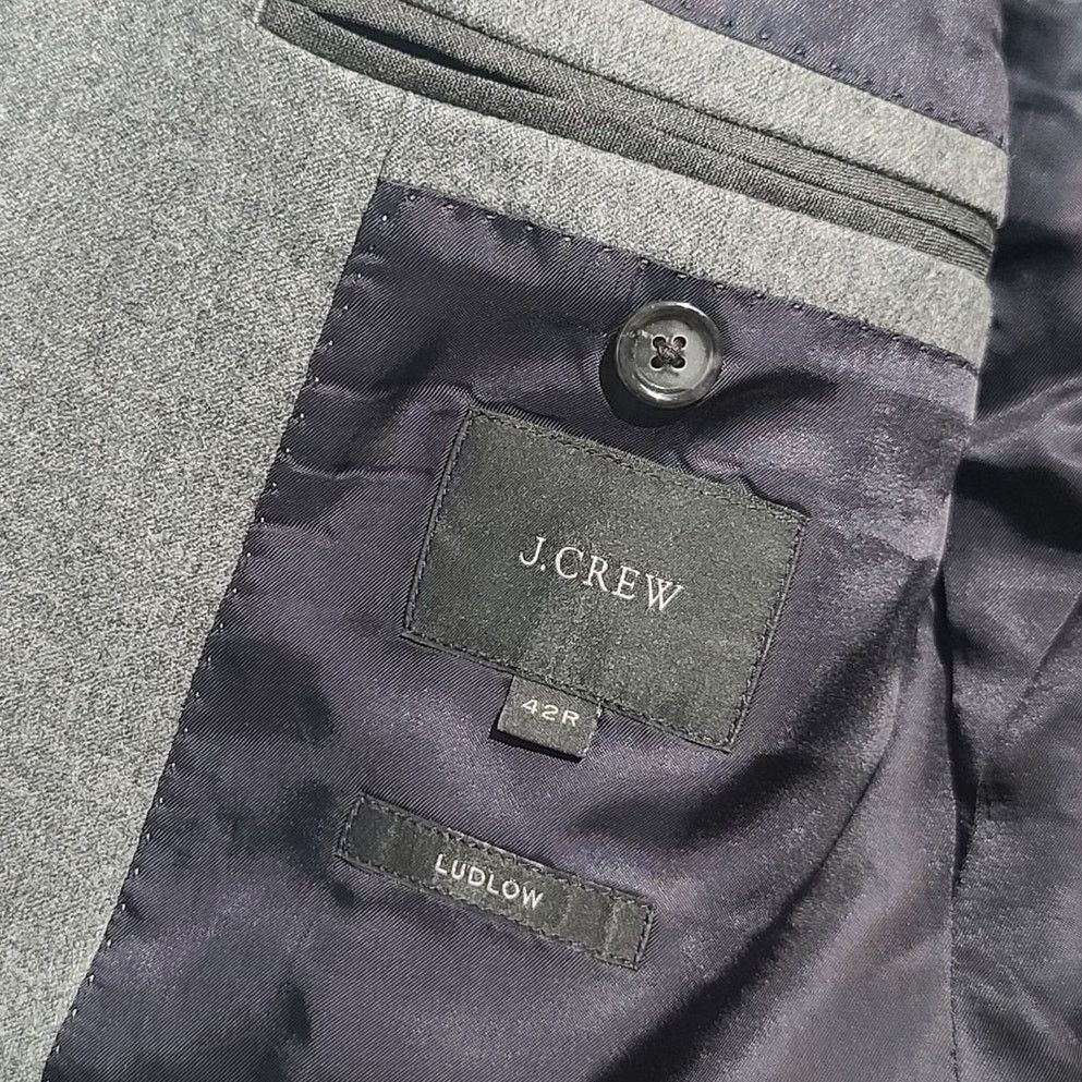 J.Crew J. Crew Ludlow Slim-Fit Suit Jacket Italian Wool Flannel Size 42R - 3 Thumbnail