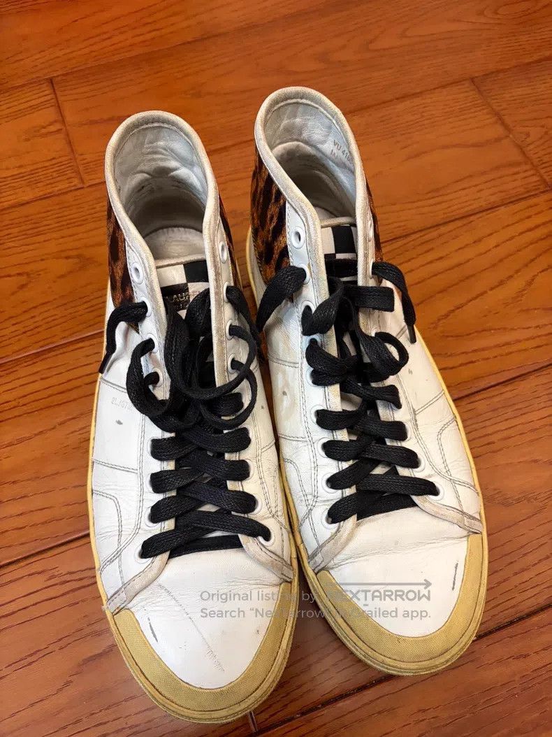 Saint Laurent Paris Saint Laurent Paris High-Top Distressed Leopard Print Casu Size US 8 / EU 41 - 2 Thumbnail
