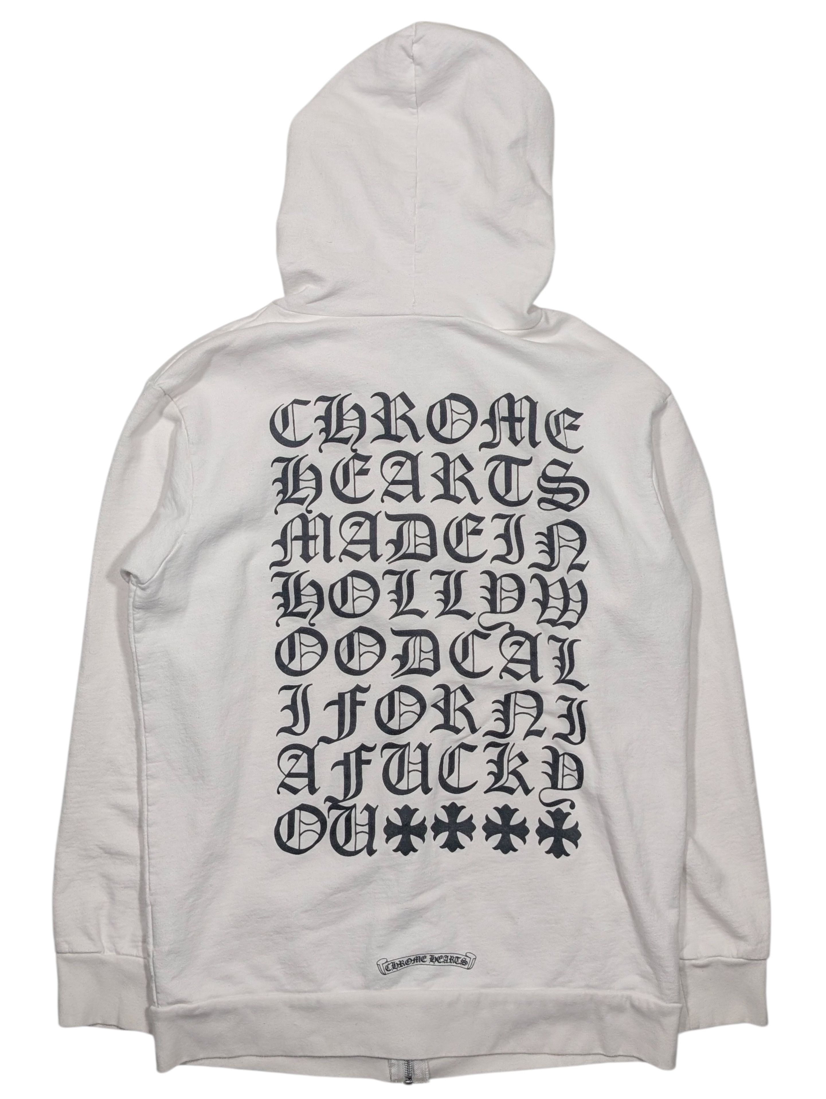 Chrome Hearts White Fuck You Dagger Zip Up Hoodie Size US M / EU 48-50 / 2 - 2 Thumbnail