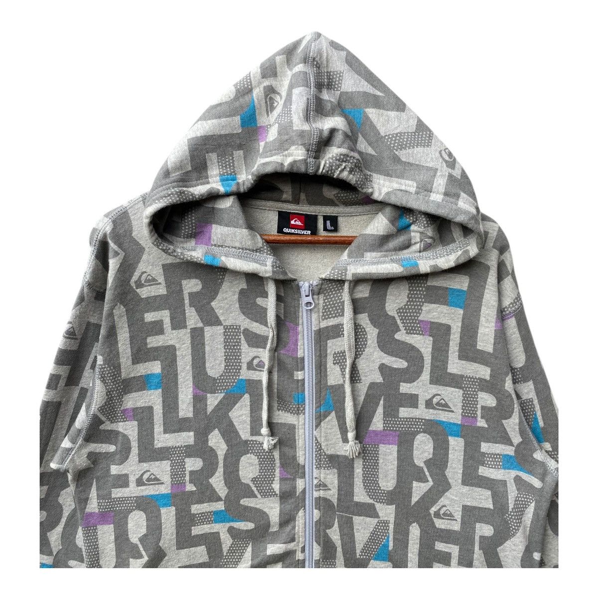 Quiksilver Vintage Quiksilver Hoodie Full Print Full Zip Surf Size L Size US L / EU 52-54 / 3 - 2 Thumbnail