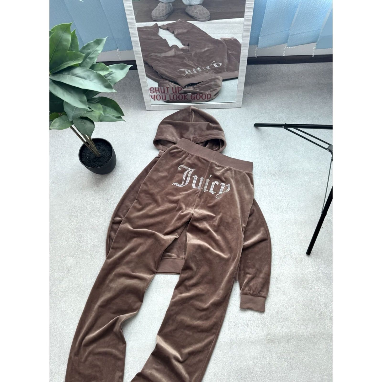 Juicy Couture Juicy Couture Velour Y2K track suit woman size S-M Rhinestones Logo Brown Size S / US 4 / IT 40 - 4 Thumbnail
