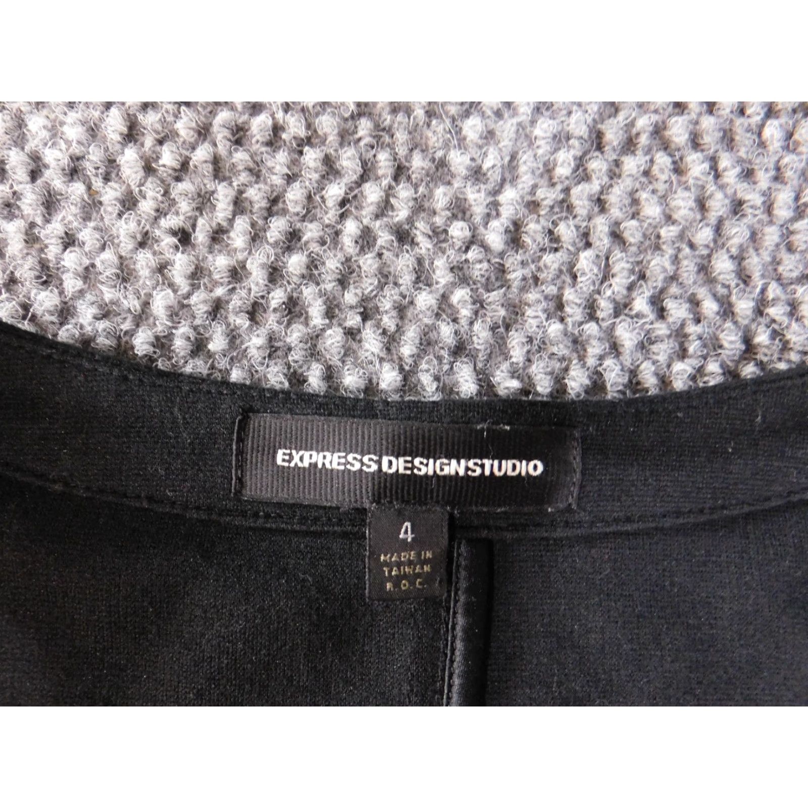 Express Express Womens Jacket 4 Black Nylon Rayon Zip Stretch Classic Design Studio casual new title Size S / US 4 / IT 40 - 4 Thumbnail