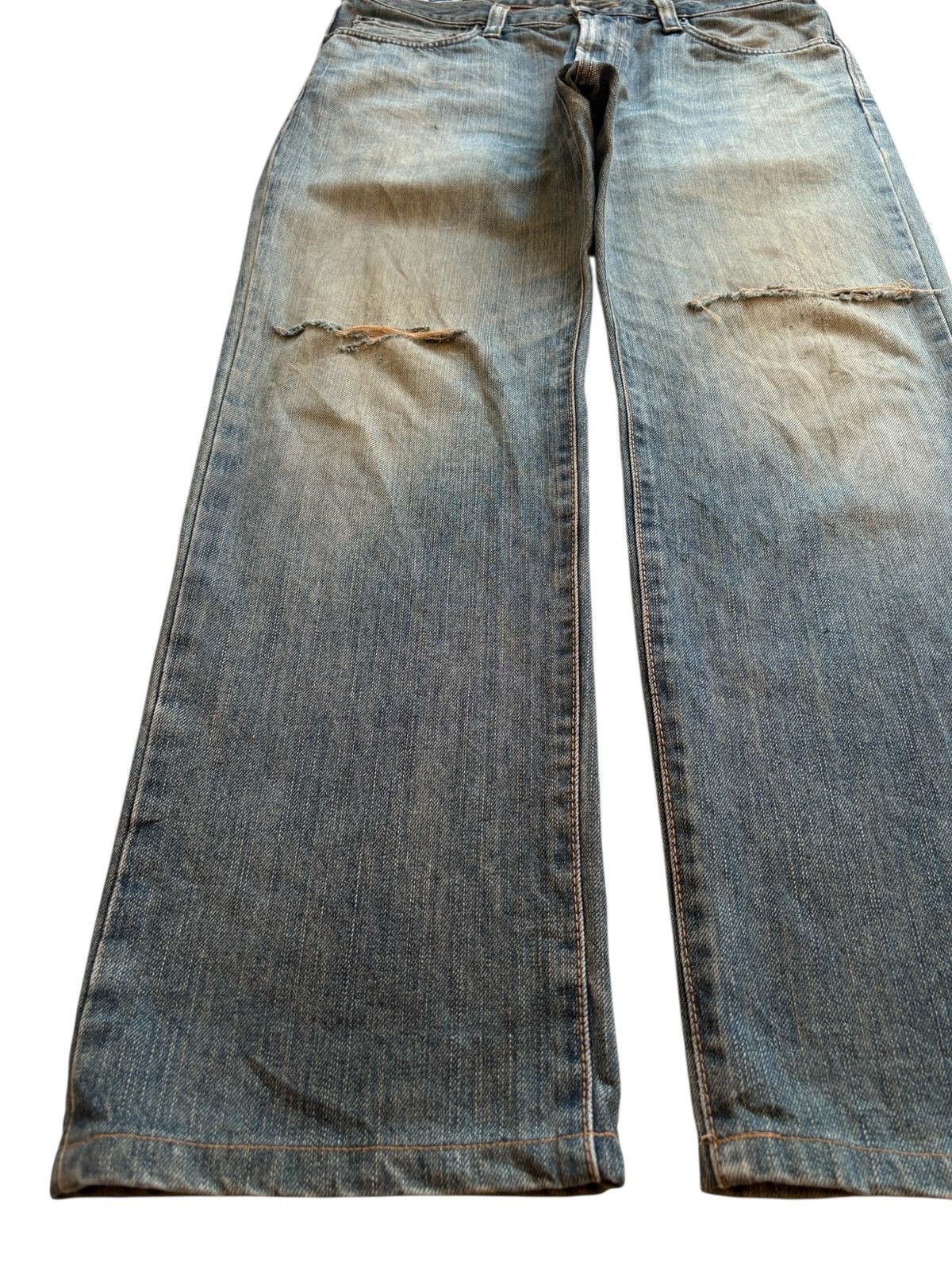 Edwin × Japanese Brand Vintage Edwin 403 Rusty Mud Wash Distressed Rip Loose Jean Size US 34 / EU 50 - 6 Thumbnail
