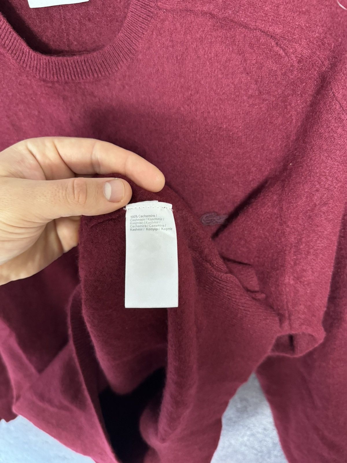 Lacoste × Vintage Lacoste Sweater Mens Red Size S(6) 100% Cashmere Knit Crew N Size US S / EU 44-46 / 1 - 10 Thumbnail