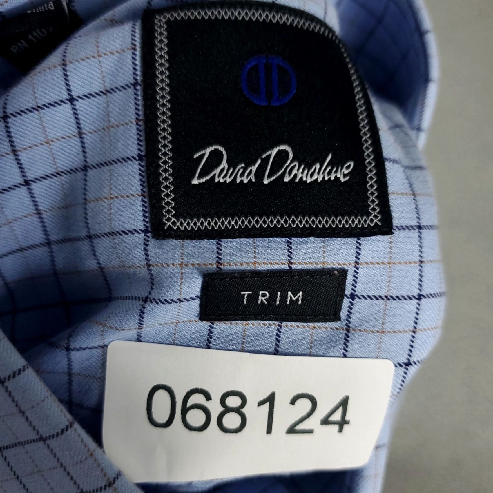 David Donahue David Donahue Dress Shirt Mens Size 17 Blue Plaid Long Sleeve Button Up Size 46R - 8 Thumbnail