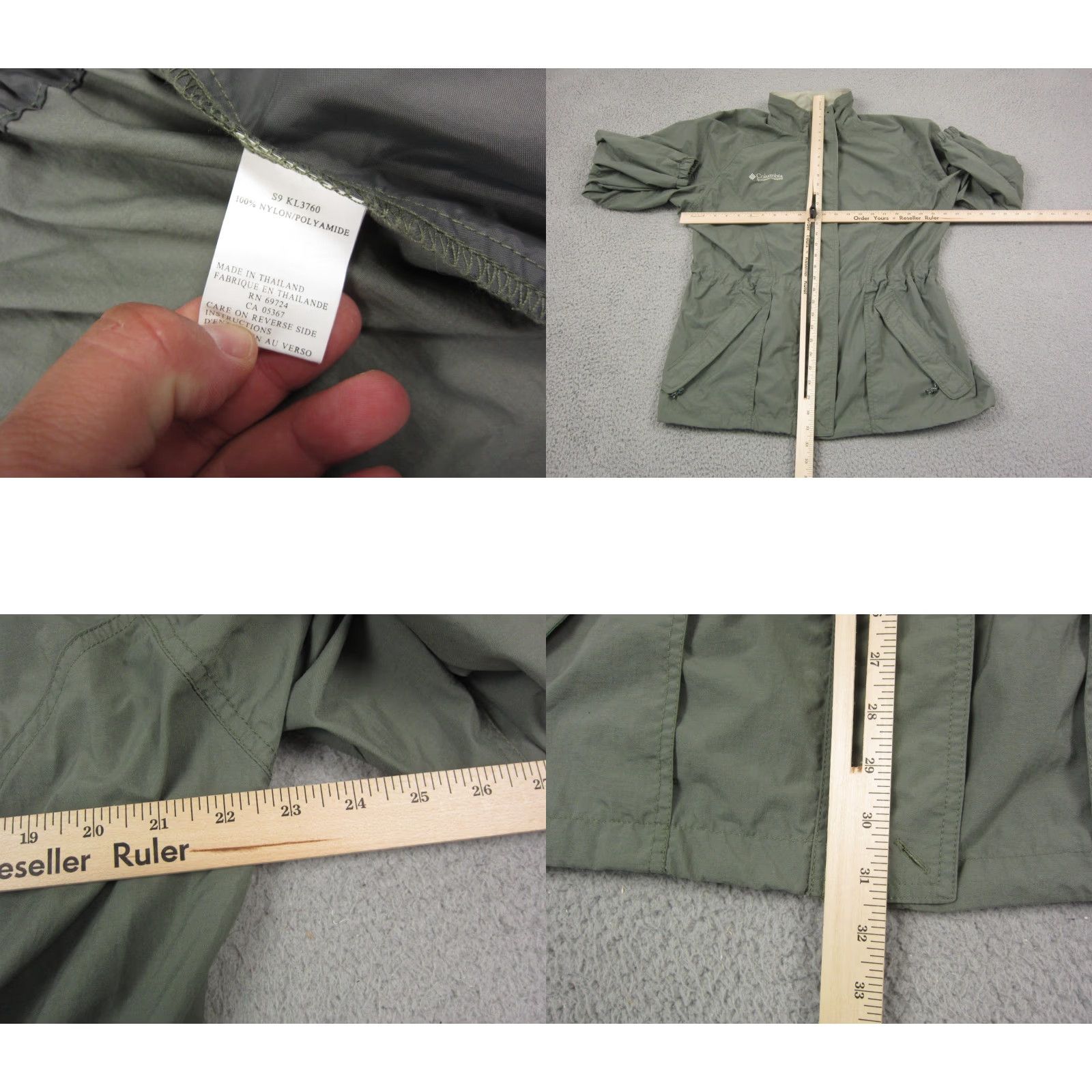 Rains VINTAGE Columbia Jacket Womens Large Green All Weather Long Rain Windbreaker 90s Size L / US 10 / IT 46 - 8 Thumbnail