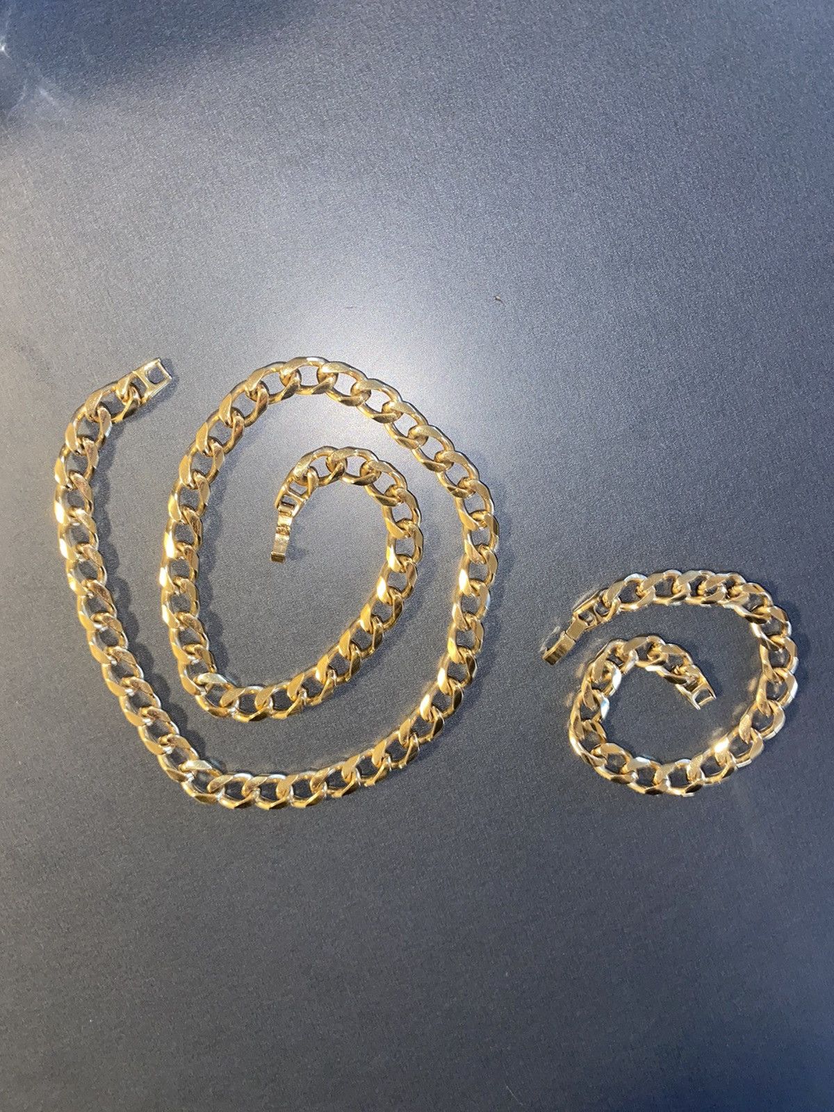Jewelry Hollow Cuban Bracelet Gold Plated 9" Size ONE SIZE - 19 Thumbnail