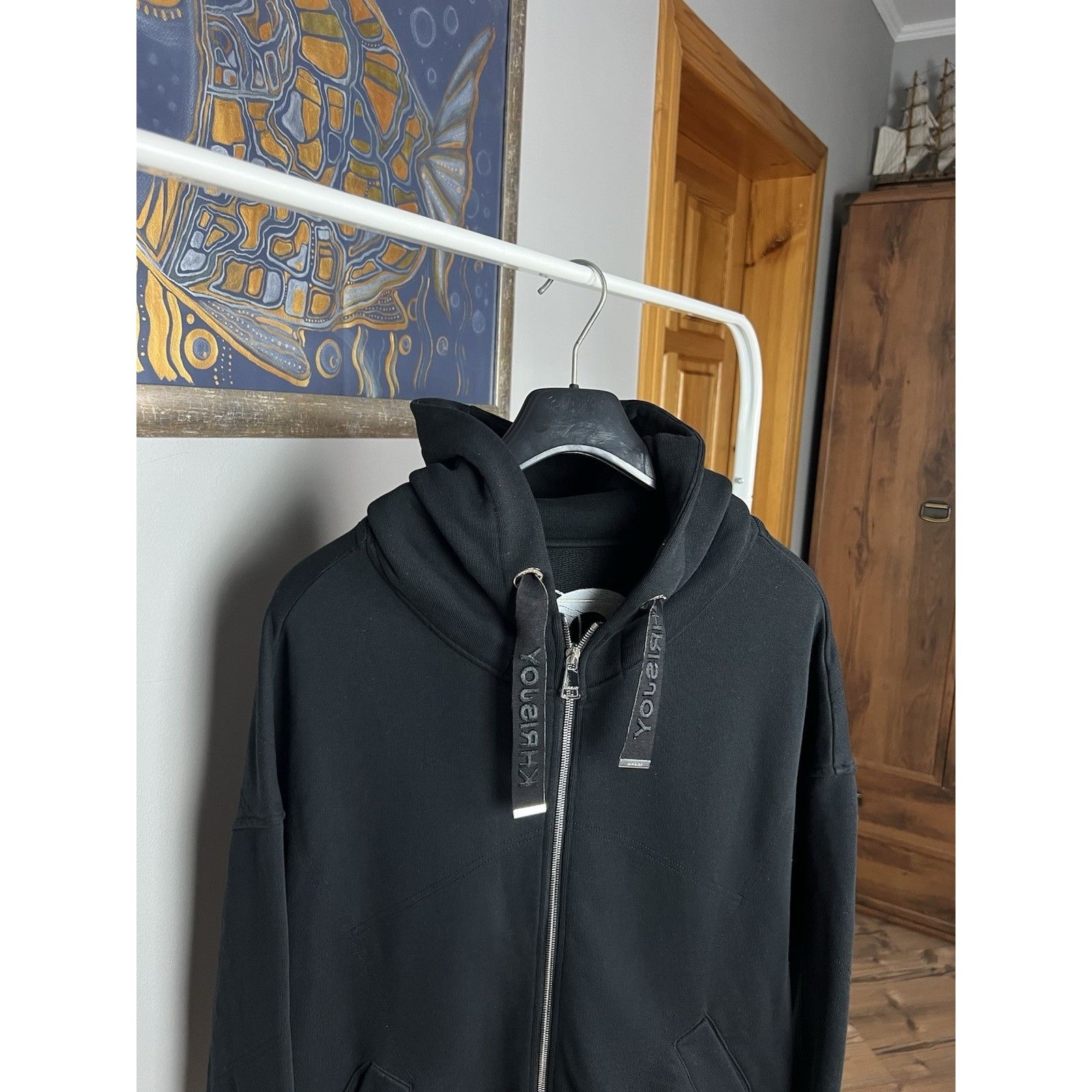Khrisjoy KhrisJoy Women`s Black Oversized Zip Hoodie Sweater Size 00 Size XXS / US 00 / IT 34 - 5 Thumbnail