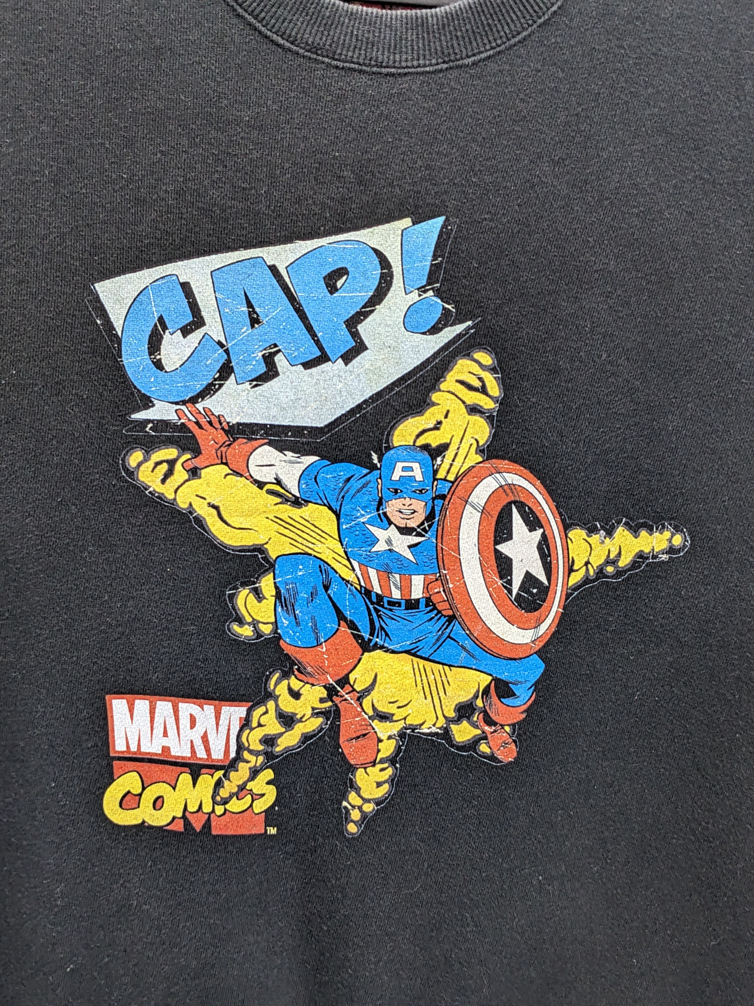 Marvel Comics Marvel Comics CAP! Captain America Black Crewneck Sweatshirt Size US M / EU 48-50 / 2 - 3 Thumbnail