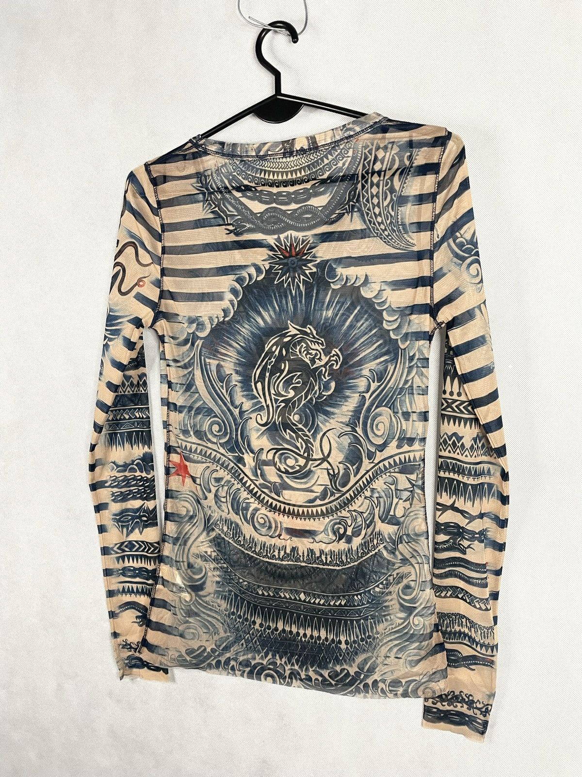 Jean Paul Gaultier × Vintage Jean Paul Gaultier JPG Lindex Vintage Mesh Long Sleeve Top Size M / US 6-8 / IT 42-44 - 8 Thumbnail
