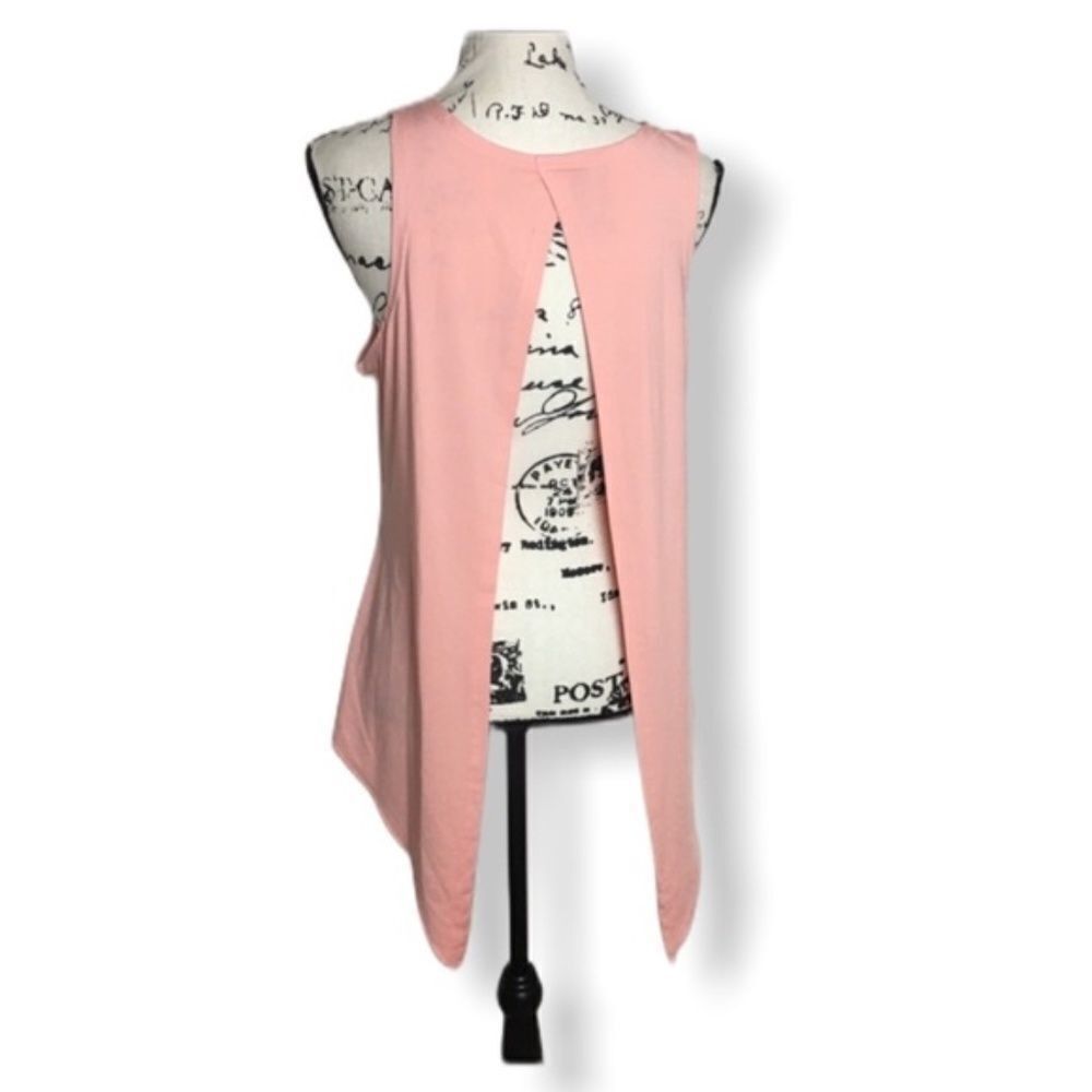 Other Peach Draped Open Back Tank Top Sz S Soft Flowy Asymmetrical Size S / US 4 / IT 40 - 4 Thumbnail
