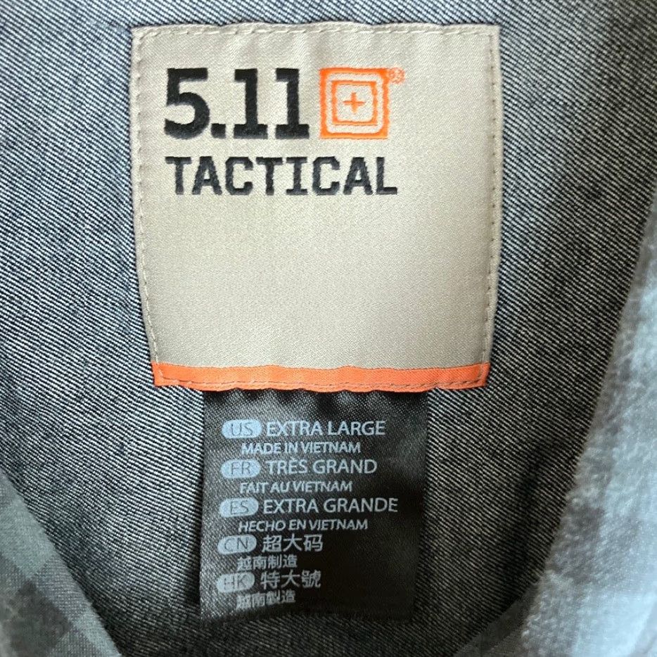 Vintage 5.11 Tactical Mens Shirt Blue Black Plaid Snap Button Down Long Sleeve XL Adult Mens Sh Size US XL / EU 56 / 4 - 6 Thumbnail