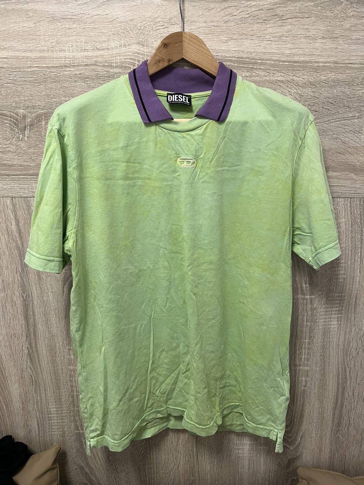 Diesel diesel soccer jersey polo tee shirt in green and purple Size US S / EU 44-46 / 1 - 1 Thumbnail
