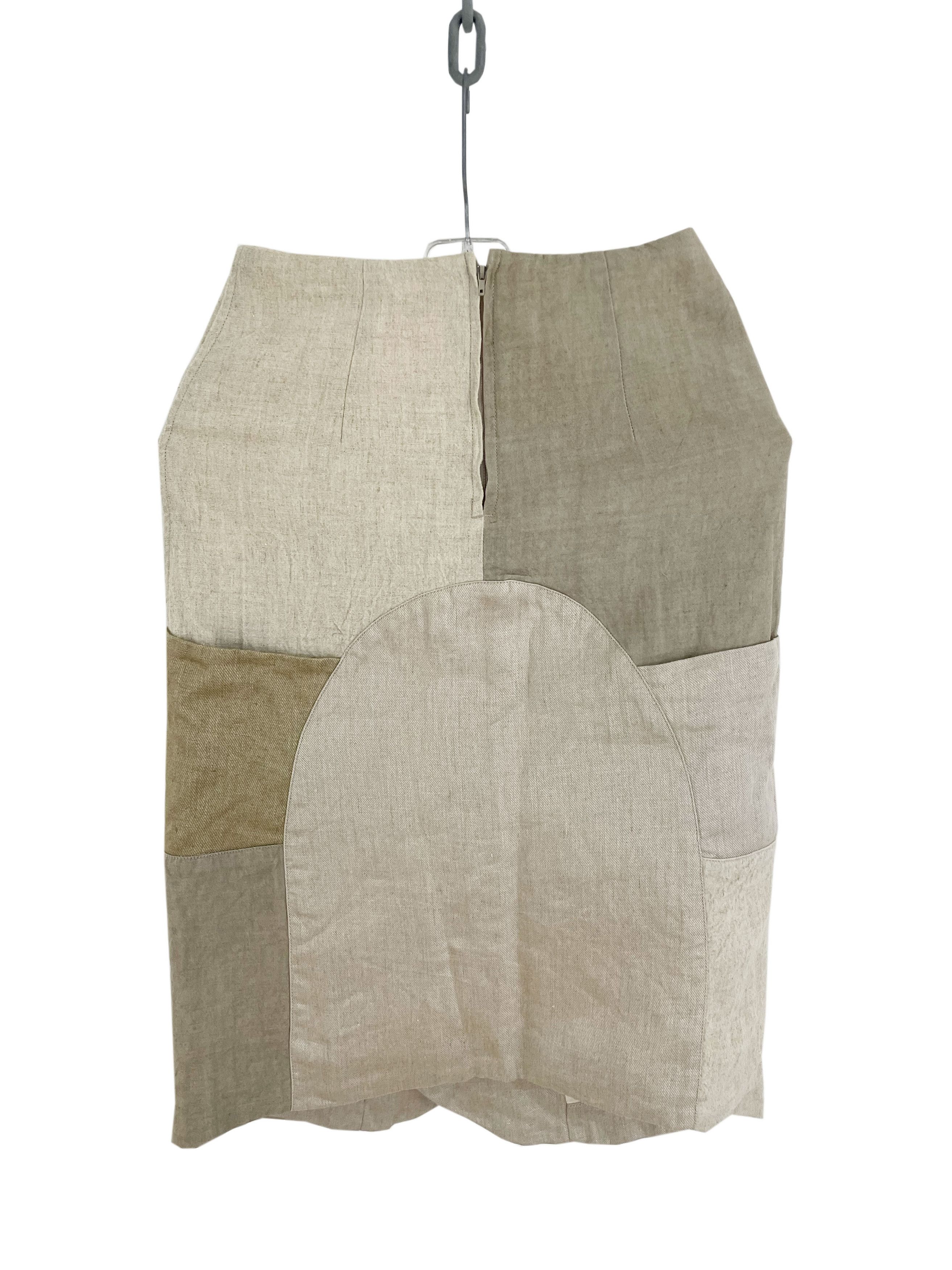 Kapital Linen Patchwork Skirt Size 26" / US 2 / IT 38 - 7 Thumbnail