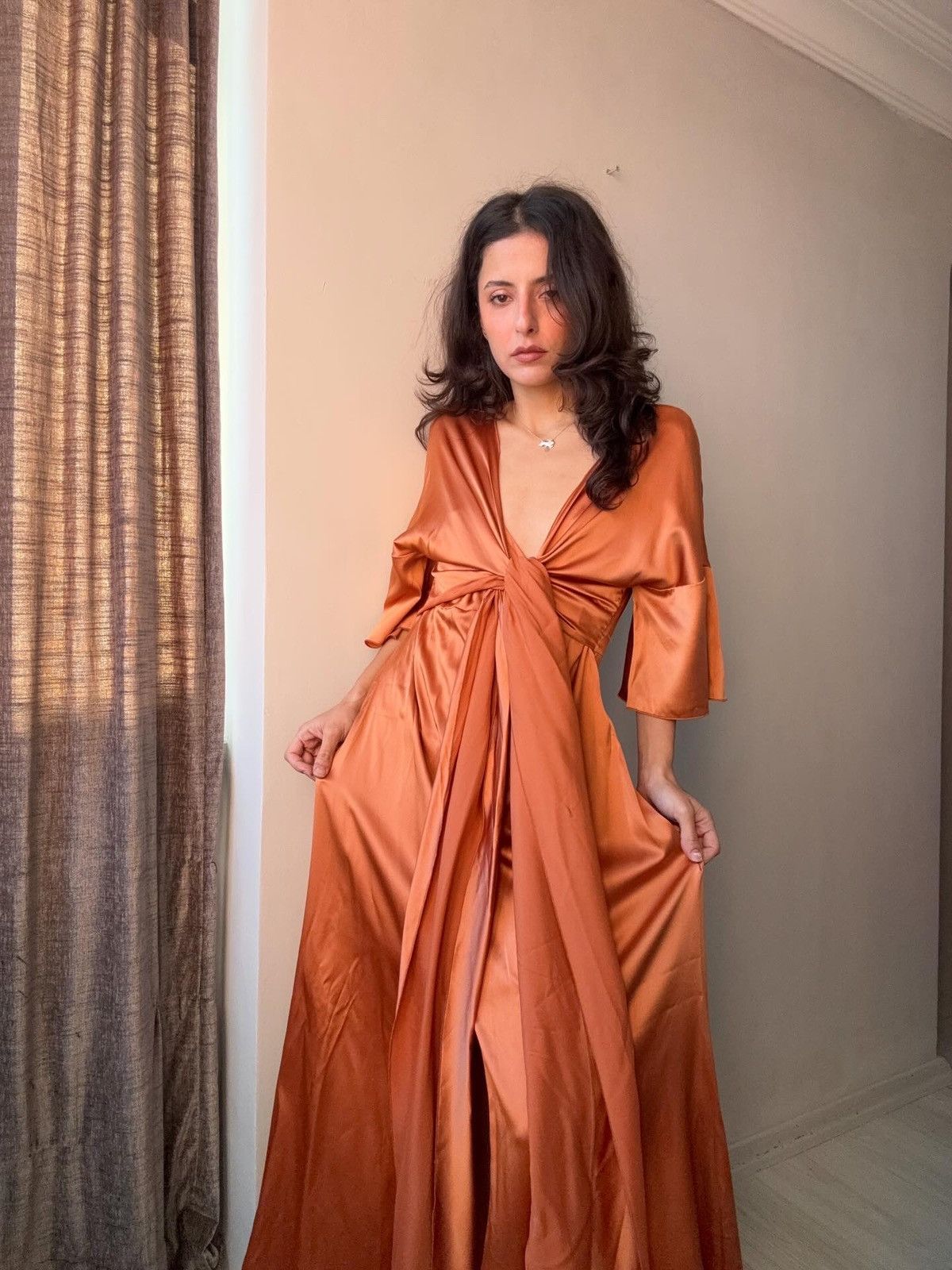 Vintage Italian mr.mrs.shirt silk dress Size M / US 6-8 / IT 42-44 - 1 Thumbnail