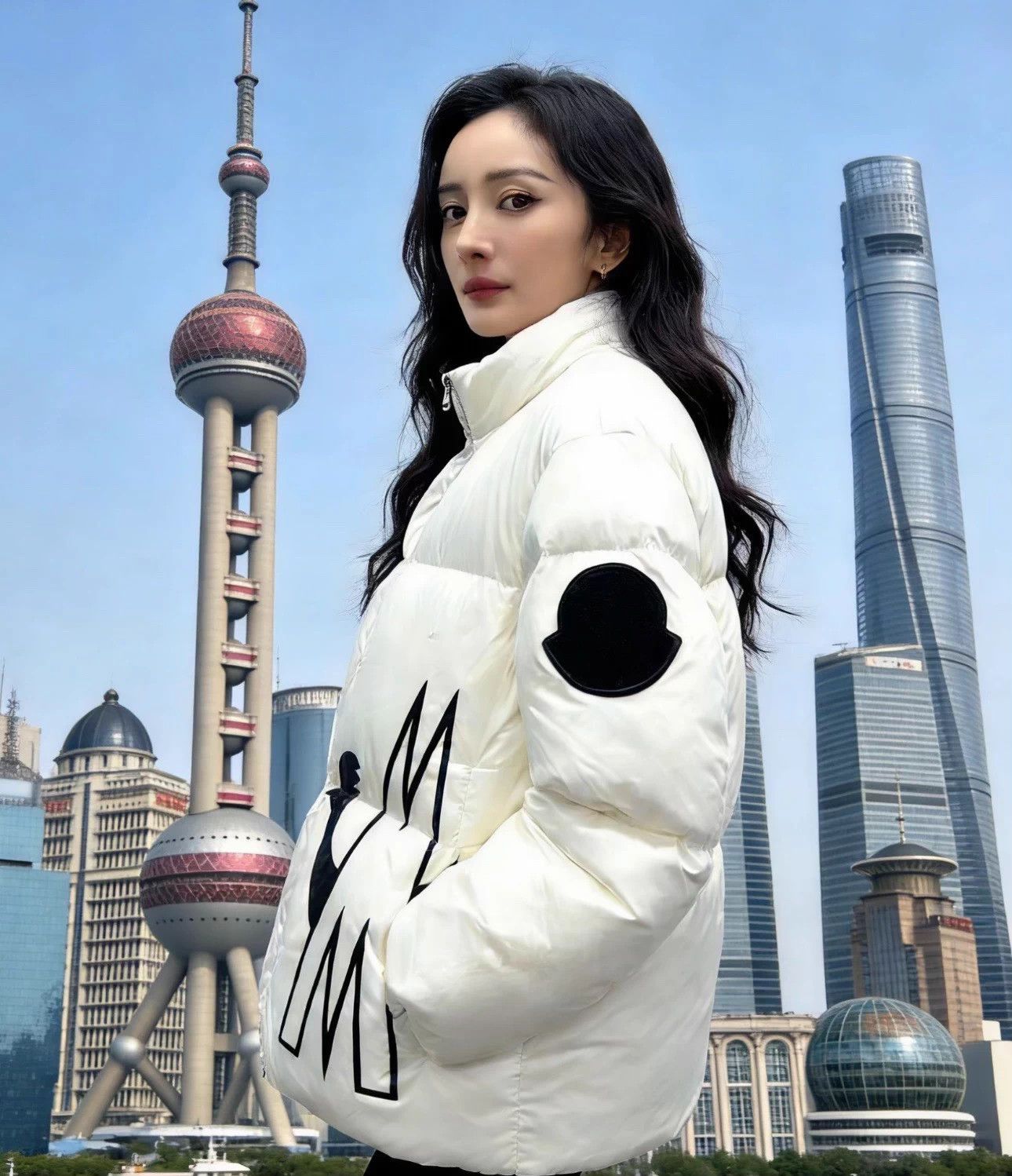 Moncler Moncler x Friesian White Logo Oversized Zip-Front Down Size XXL / US 16-18 / IT 52-54 - 8 Thumbnail