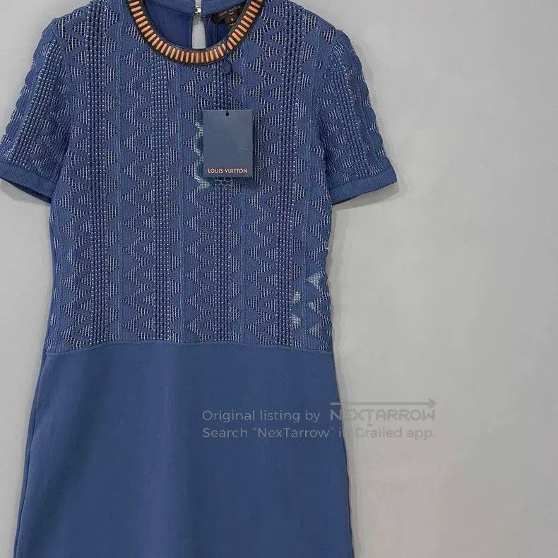 Louis Vuitton Louis Vuitton Blue Woven Cutout Dress Size S / US 4 / IT 40 - 3 Thumbnail