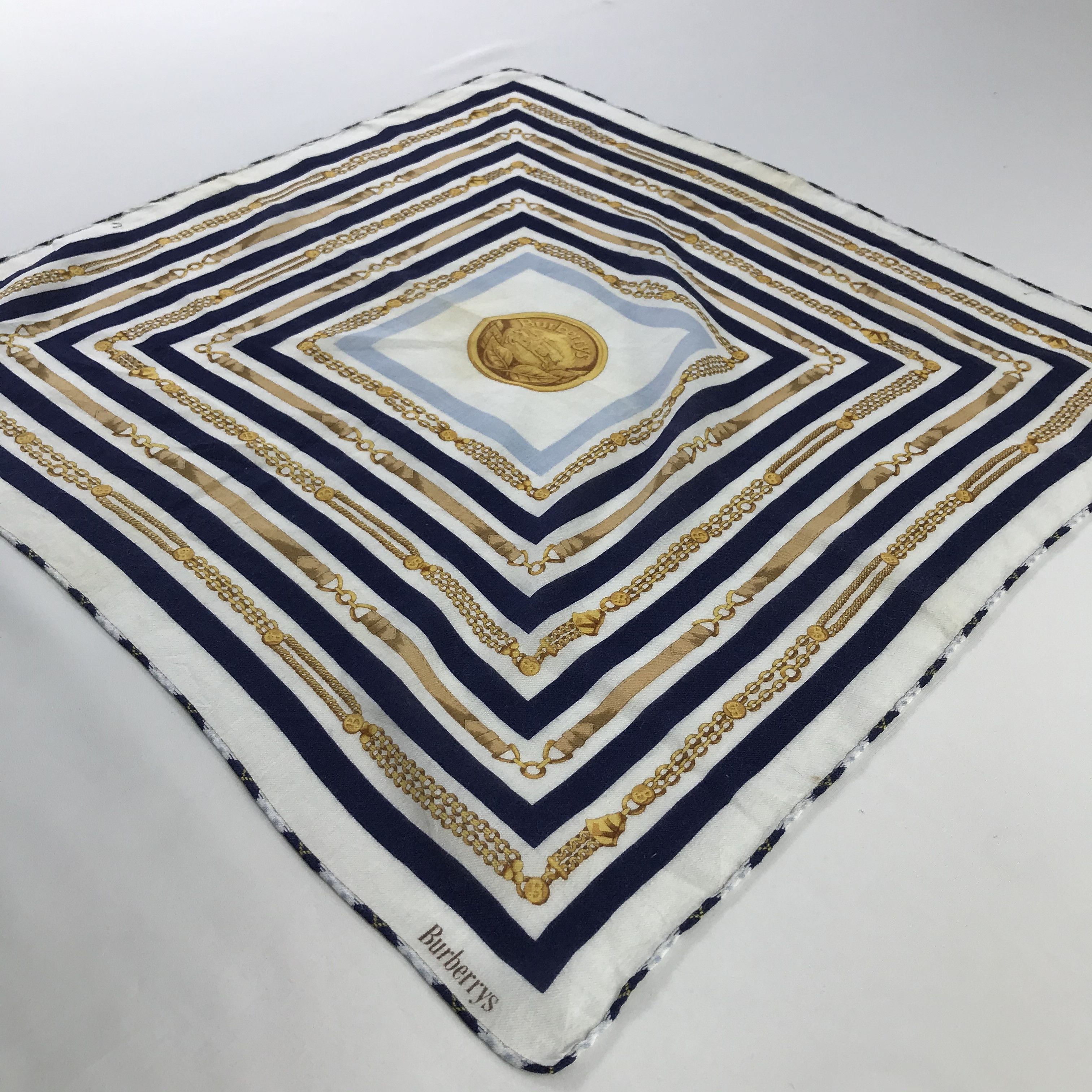Burberry × Vintage Burberry Bandana / Handkerchief / Neckerchief - S558 Size ONE SIZE - 2 Thumbnail