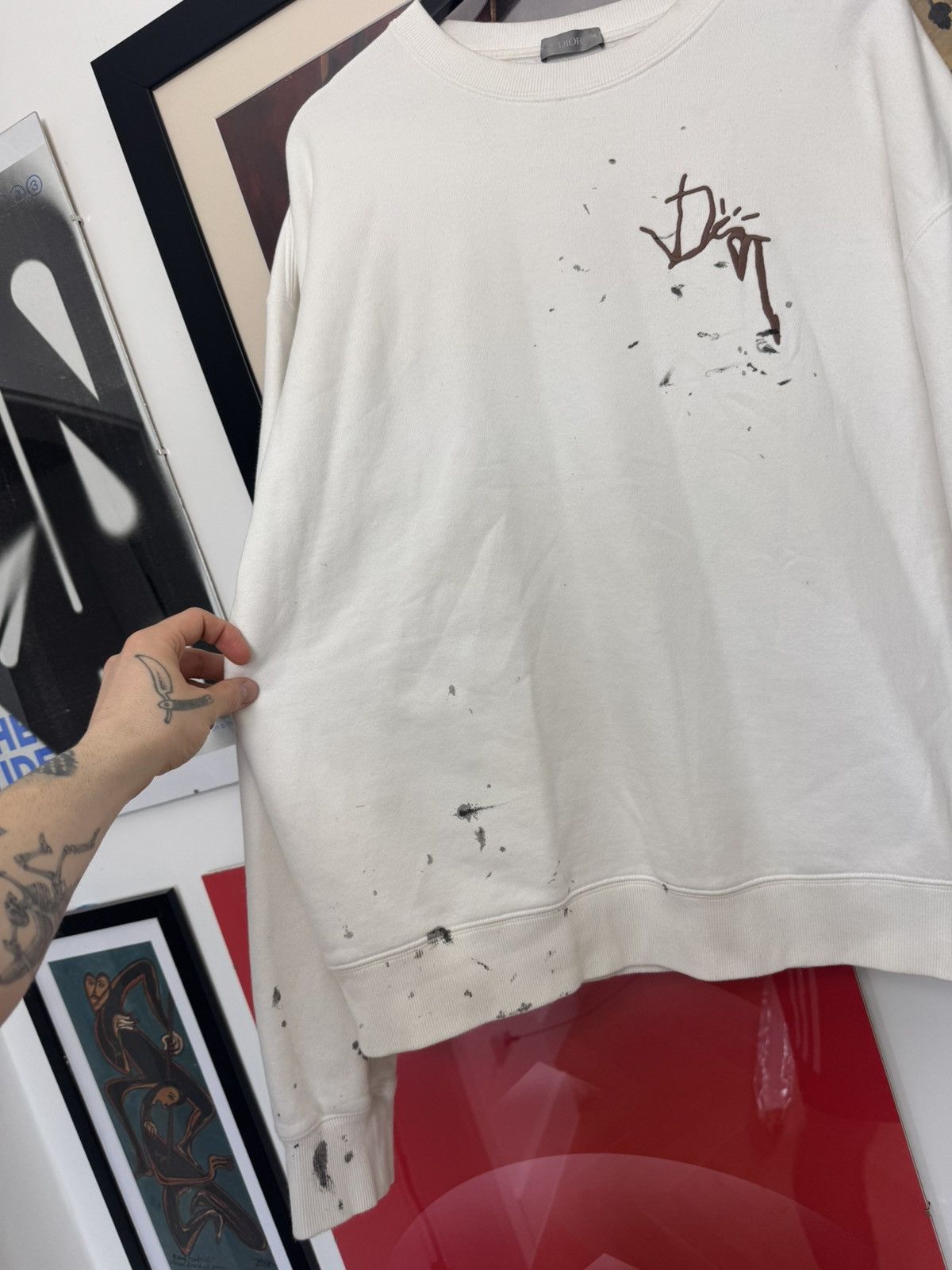 Dior Dior X Travis Scott Designer Collab Splatter Sweatshirt Size US XL / EU 56 / 4 - 3 Thumbnail