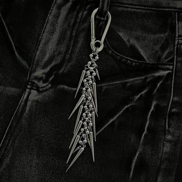 Jewelry Edgy Silver Spike Keychain Size ONE SIZE - 7 Thumbnail