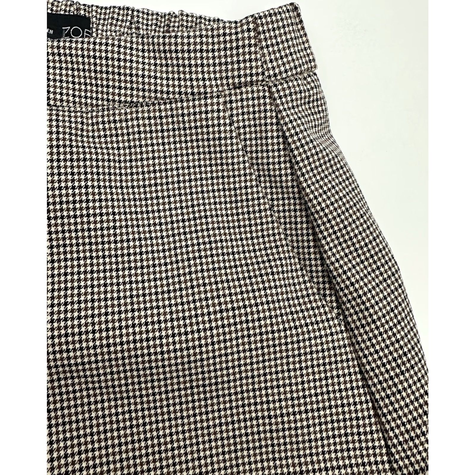 Rachel Zoe RACHEL ZOE Skirt 6 Plaid Houndstooth Beige Elastic Waist Mini Size 28" / US 6 / IT 42 - 3 Thumbnail