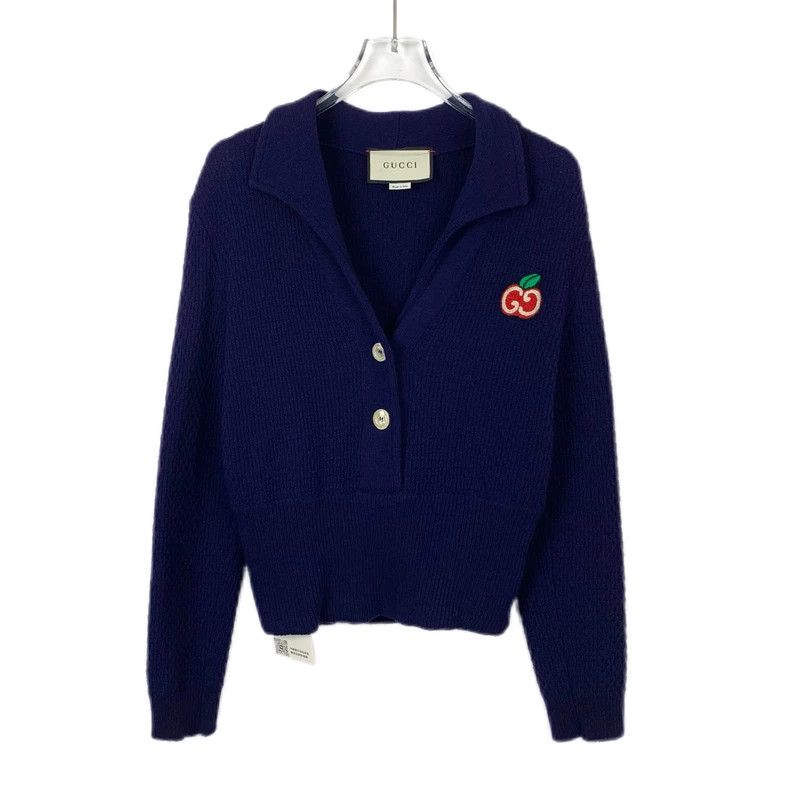 Gucci Gucci Blue double G apple wool knitted sweater 2502-Nextarr Size US M / EU 48-50 / 2 - 1 Thumbnail