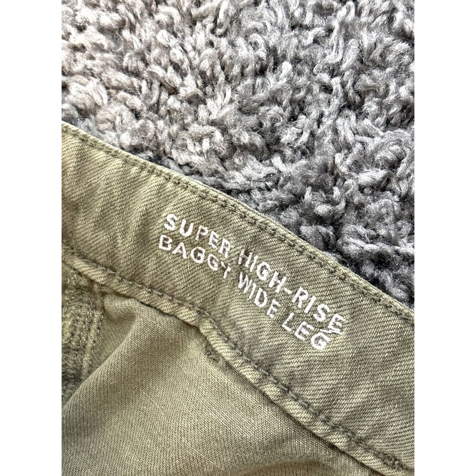 American Eagle Outfitters VINTAGE? American Eagle Outfitters Baggy Wide Leg Jeans Women's 00 Distressed Green Streetwear Grunge 90s Jeans - Relaxed Fit Size 24" / US 00 / IT 34 - 7 Thumbnail