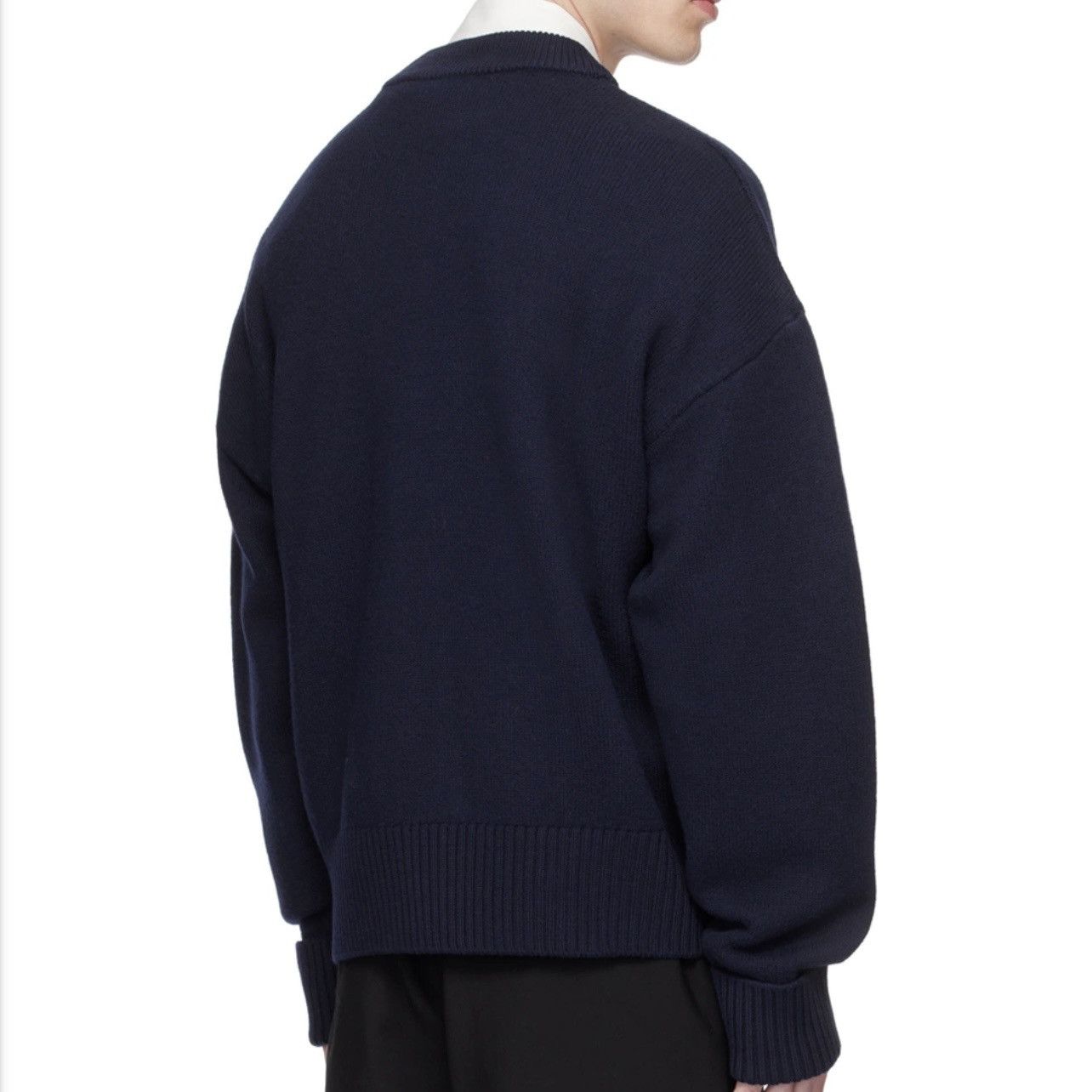 AMI AMI Paris Navy Ami de Cœur Cardigan Size Large Size US L / EU 52-54 / 3 - 3 Thumbnail