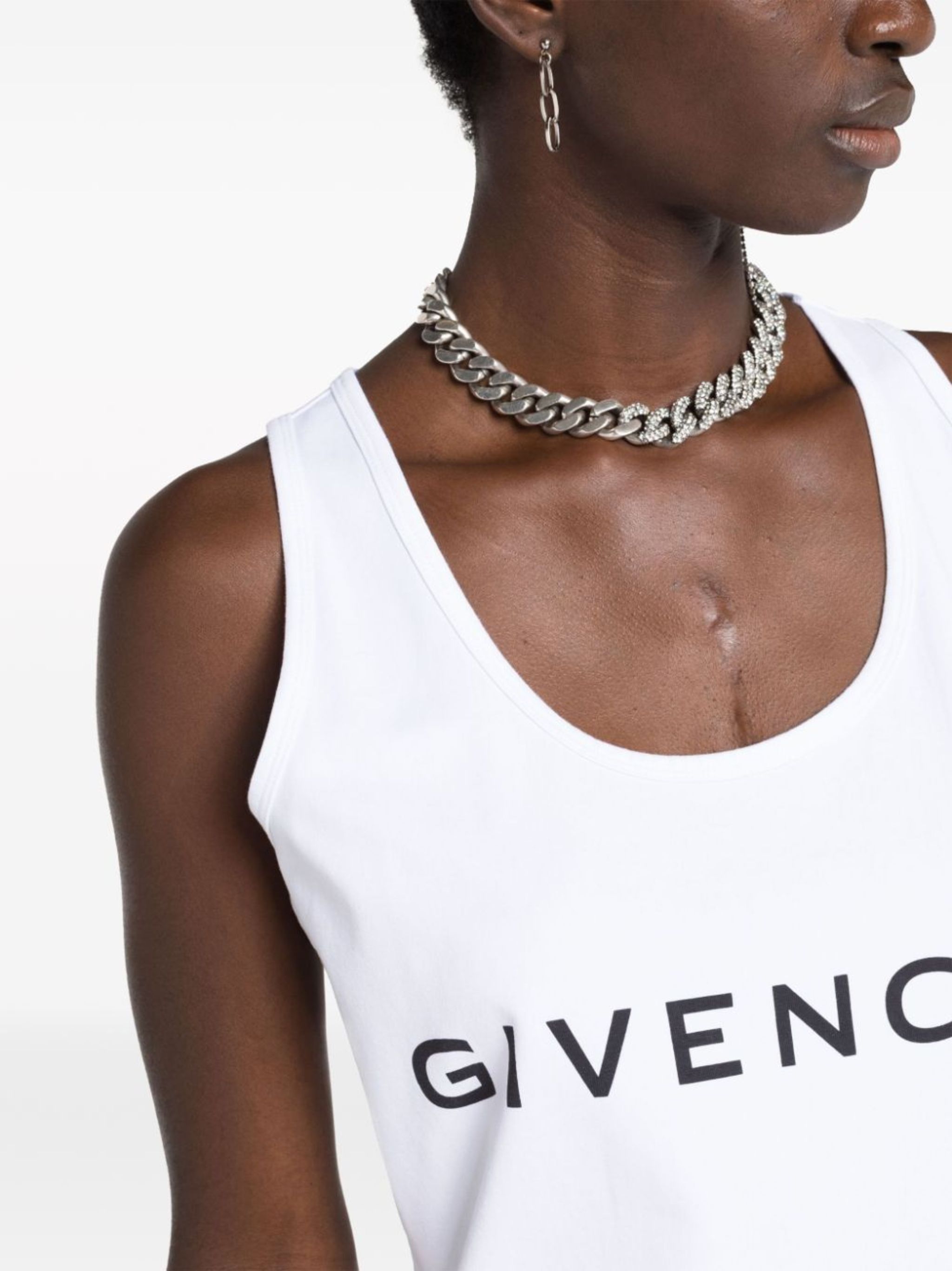 Givenchy o1srvl11e0924 Logo-Print Tank Top in White Size L / US 10 / IT 46 - 3 Thumbnail