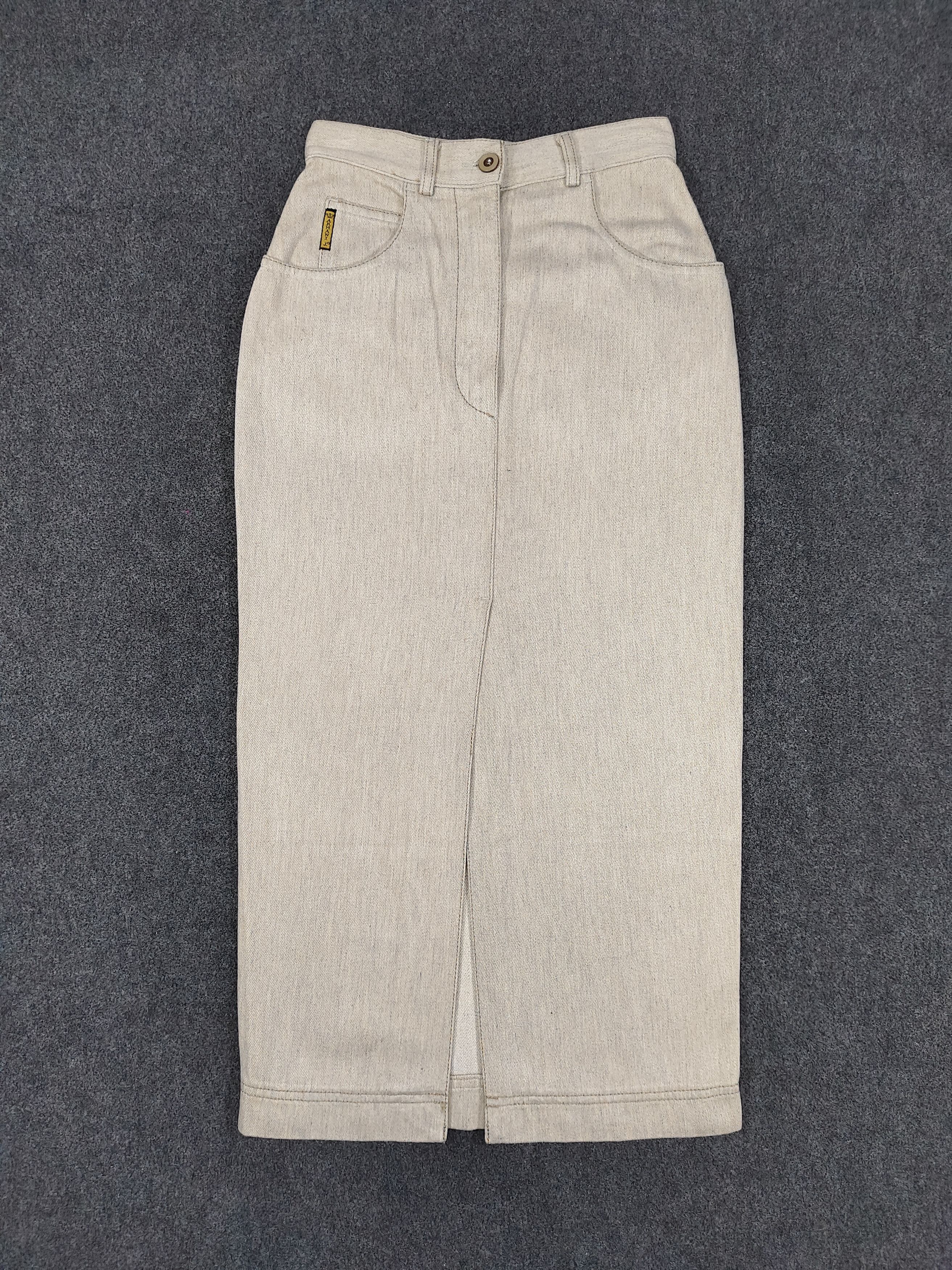 Armani 80s Armani Jeans🔥Clean Minimal Silhouette Denim Skirt Size 28" / US 6 / IT 42 - 4 Thumbnail
