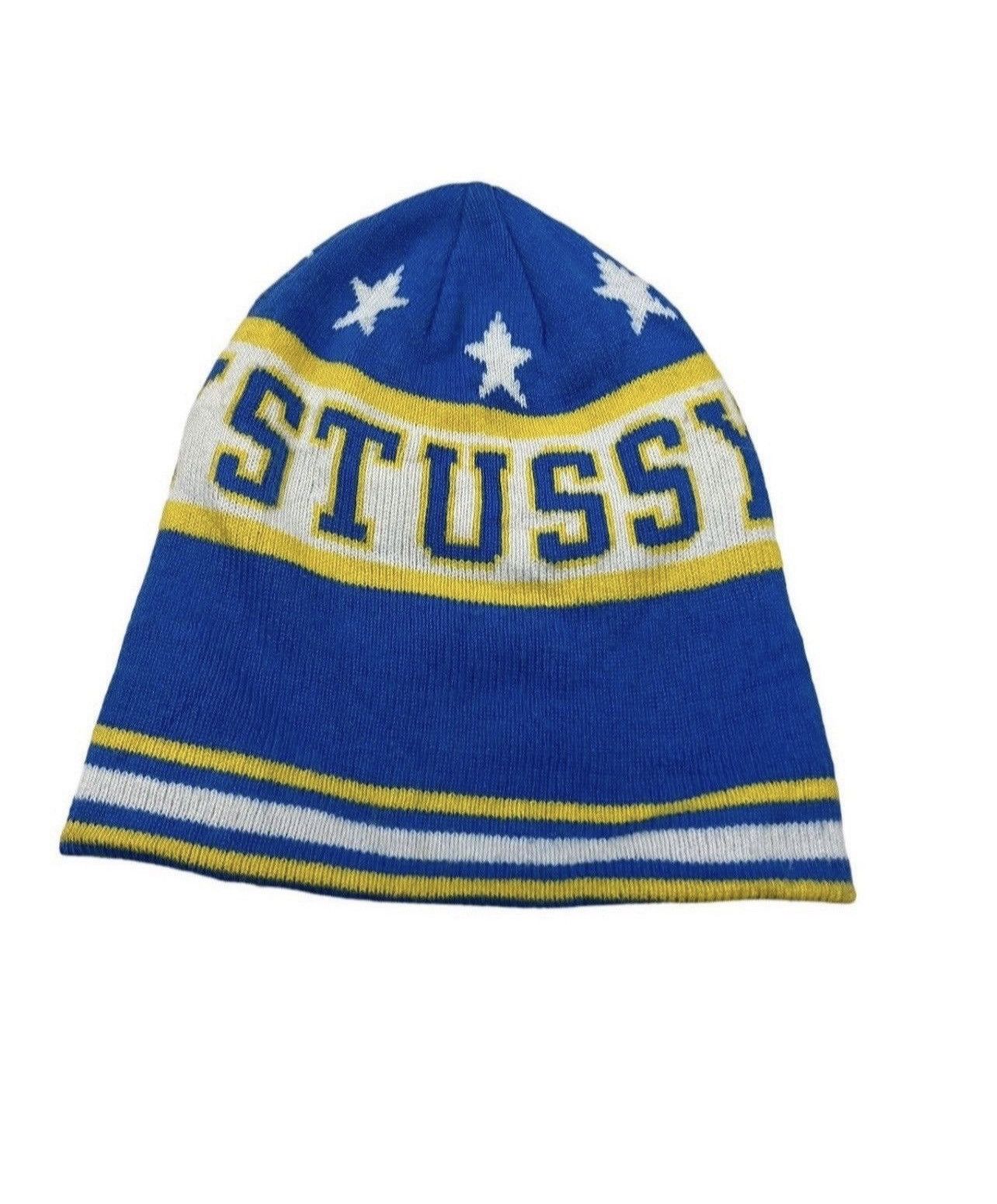 Stussy Vintage 90's Stussy Star Spellout Blue Beanie Hat Size ONE SIZE - 2 Thumbnail