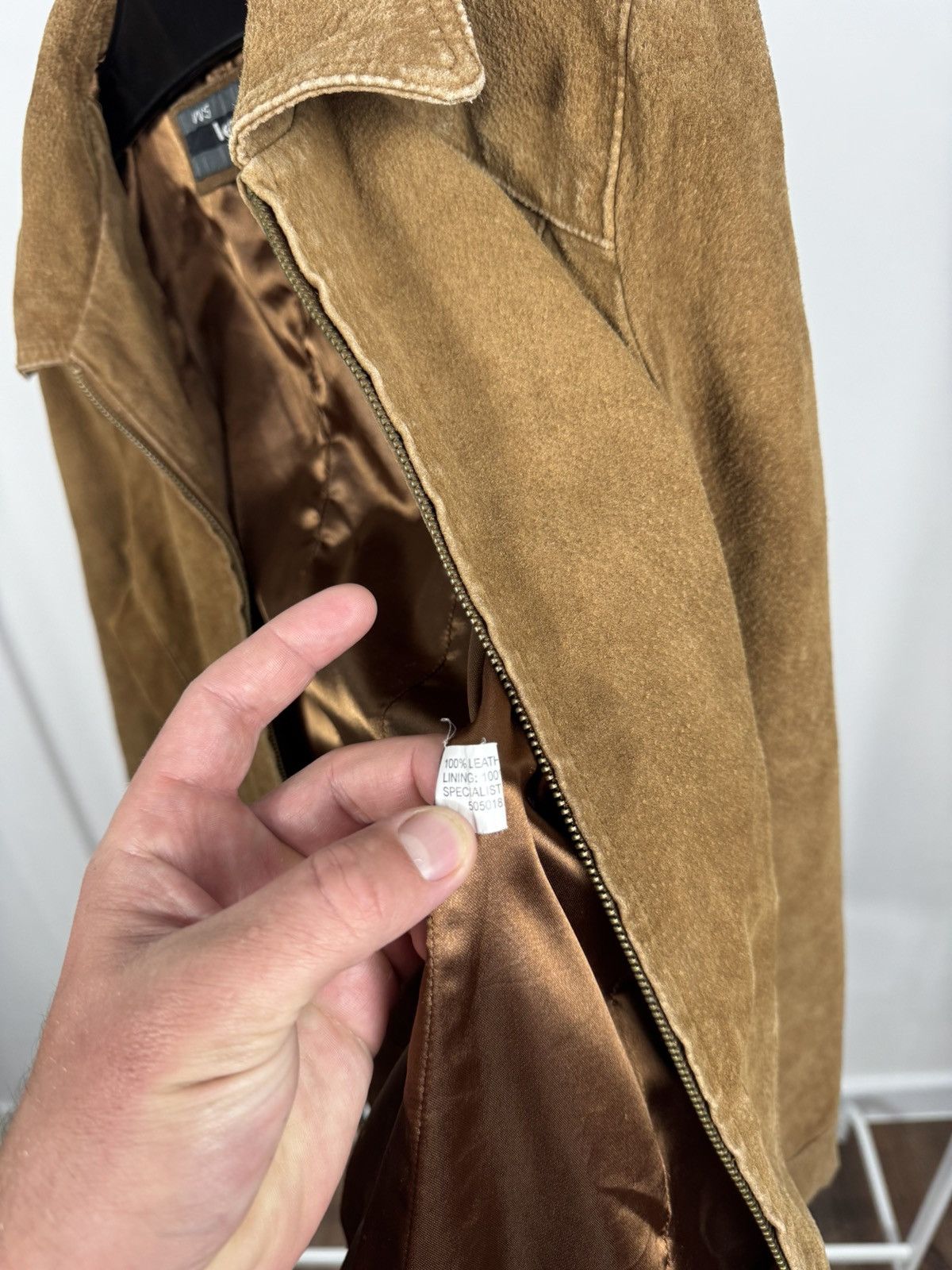 Other Vintage Women’s Brown Suede Leather Jacket Zip Up Short Y2K Size M / US 6-8 / IT 42-44 - 8 Thumbnail