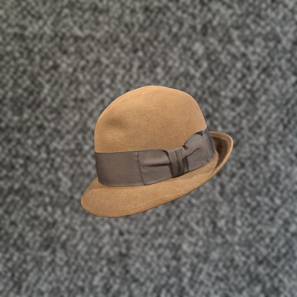 Vintage VINTAGE Resistol Hilton Calcutta Brown Beaver Fedora Hat Cap 7 1/4 Men Women 1950s Decade Rockabilly Size ONE SIZE - 1 Thumbnail
