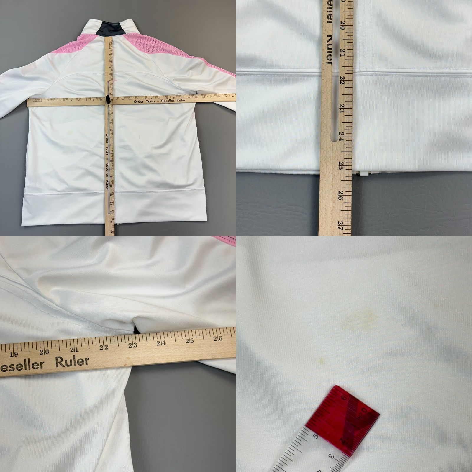 Nike VINTAGE Nike Track Jacket Women's XL White Full Zip Swoosh Logo Gray Tag Y2K Size XL / US 12-14 / IT 48-50 - 8 Thumbnail