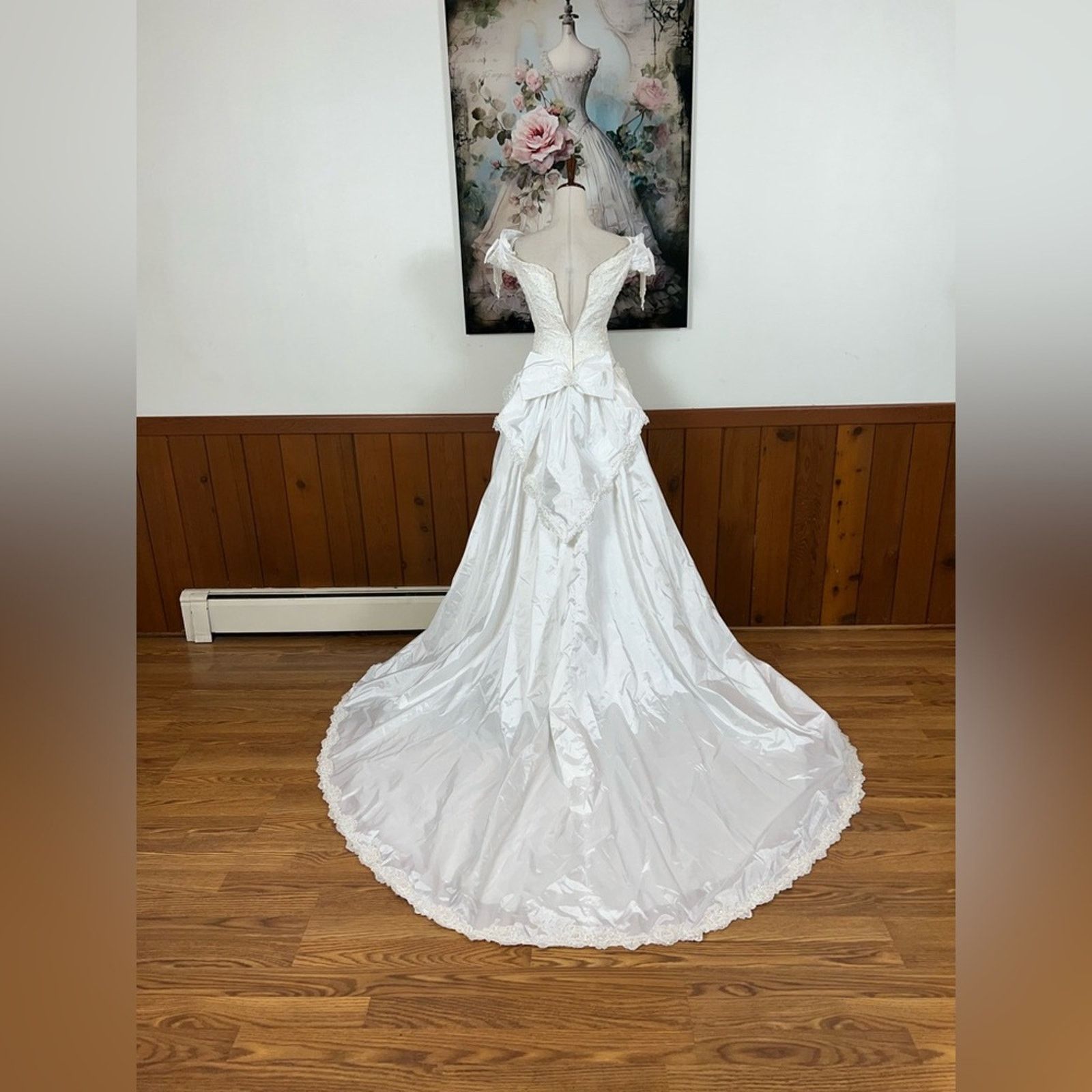 Vintage Gorgeous Vintage 1980s Taffeta Wedding Gown! Size M / US 6-8 / IT 42-44 - 6 Thumbnail